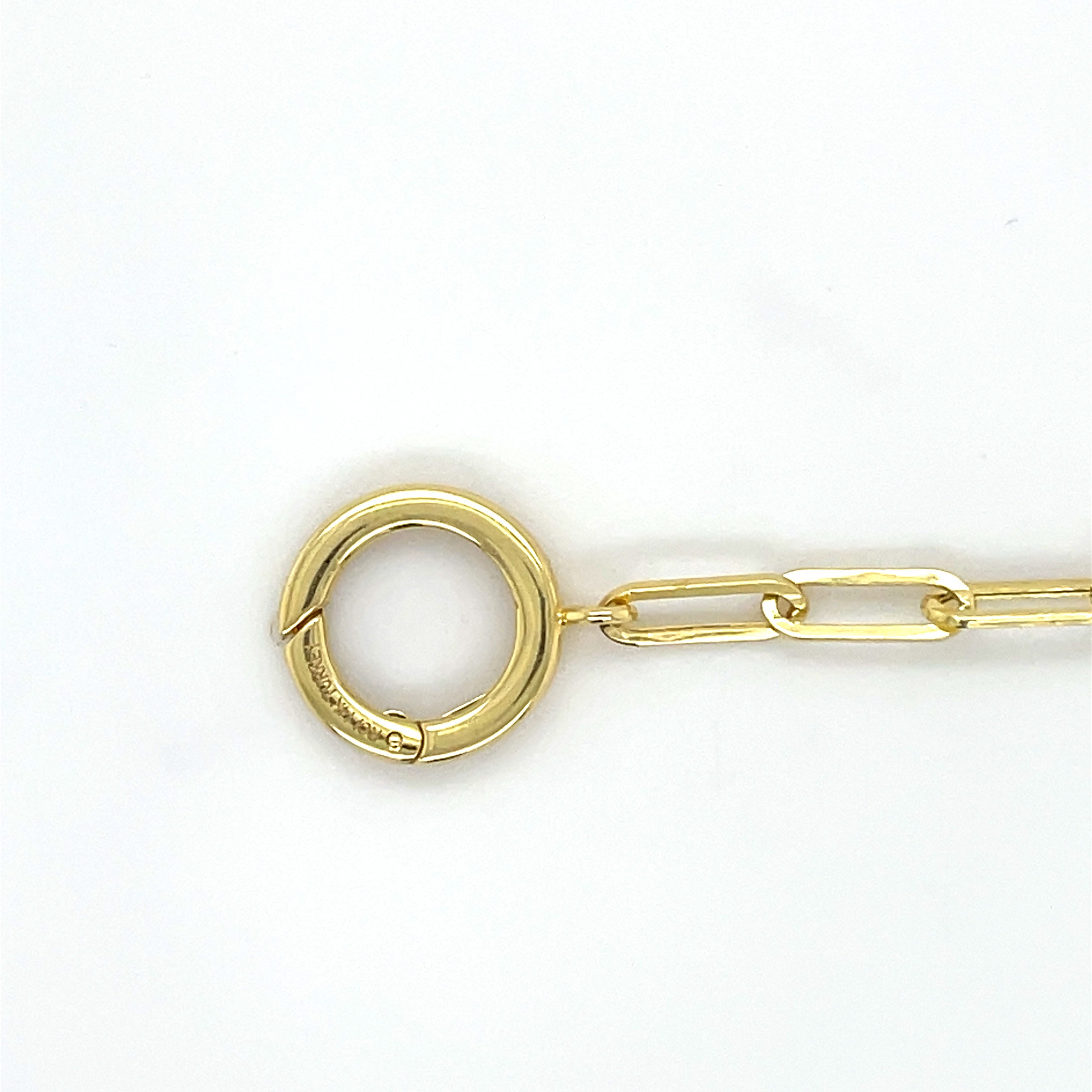 14k yellow gold charm holder paperclip necklace