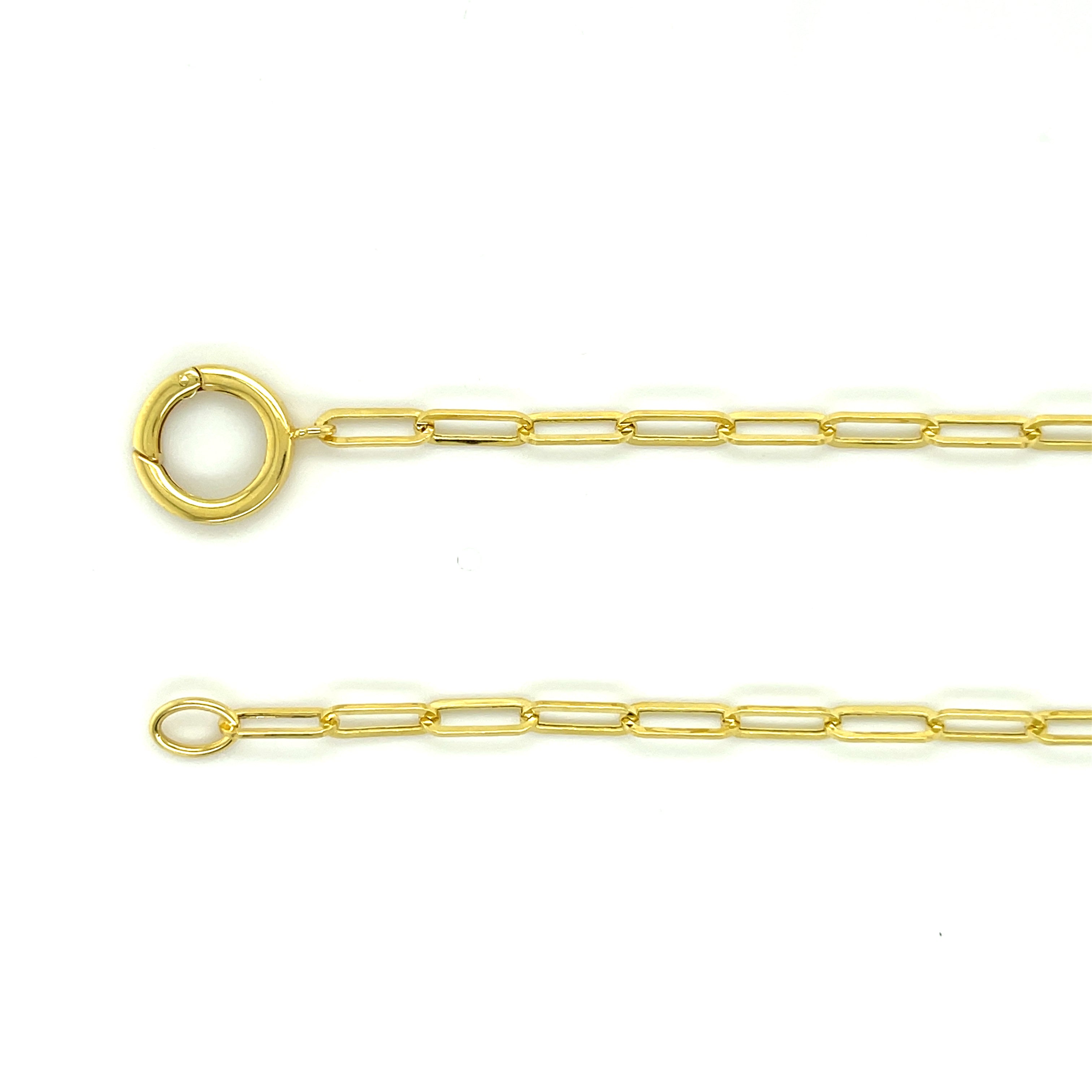 14k yellow gold charm holder paperclip necklace