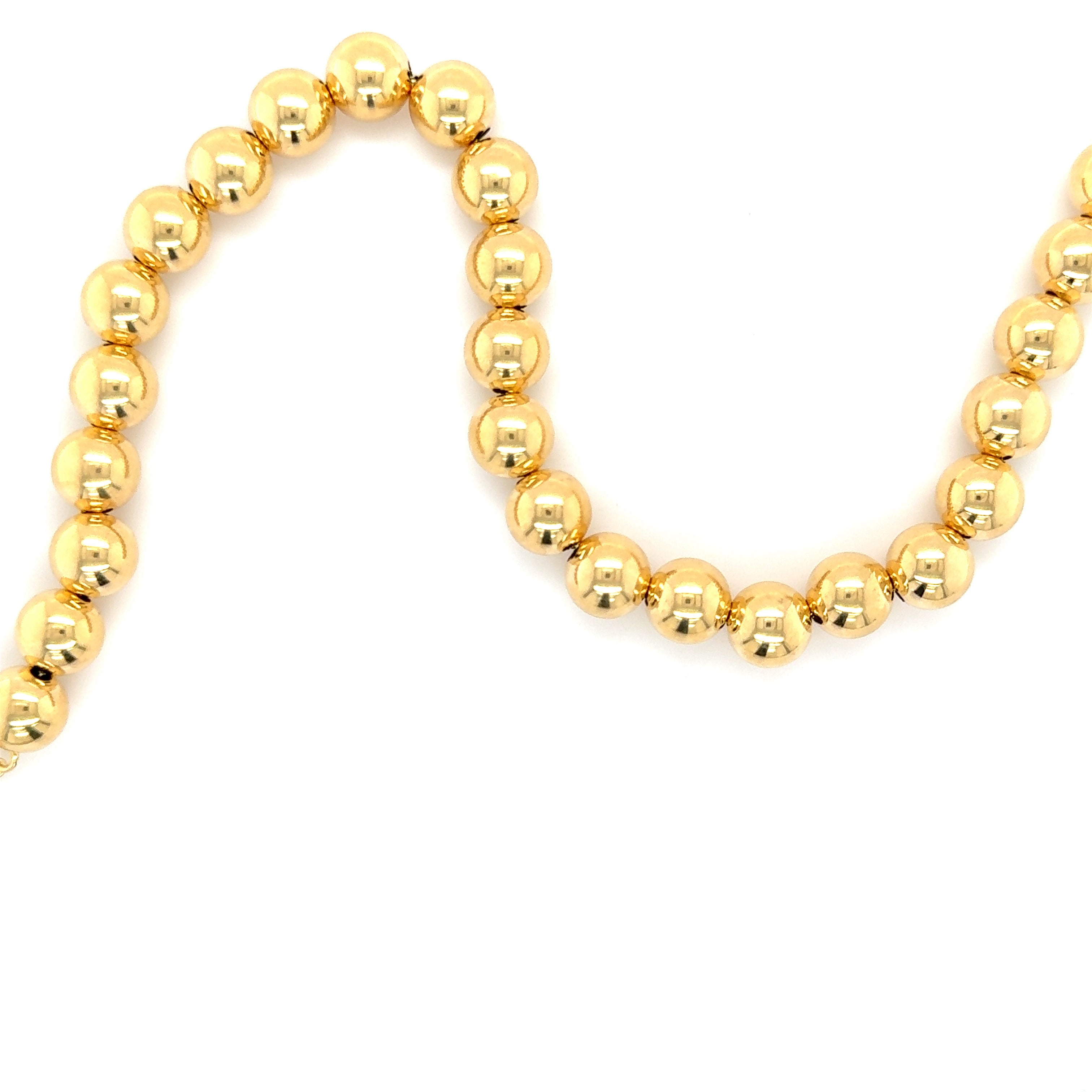 14K Gold Chunky Ball Bead Necklace: 7mm or 8mm Thick