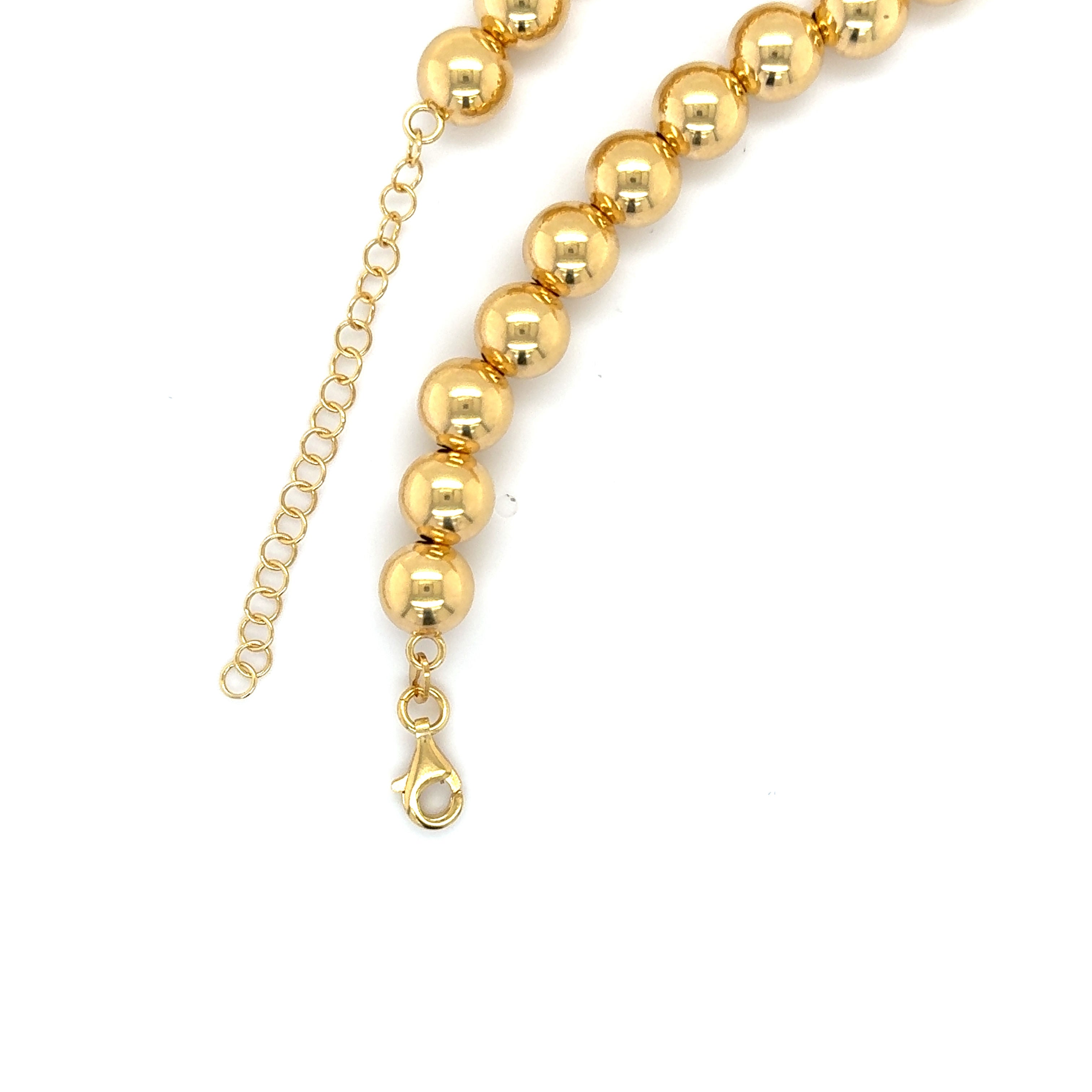 14K Gold Chunky Ball Bead Necklace: 7mm or 8mm Thick
