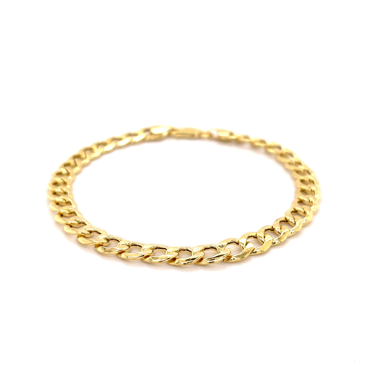 14K Yellow Gold Curb Link Bracelet, 6.2mm, 8", Lobster clasp