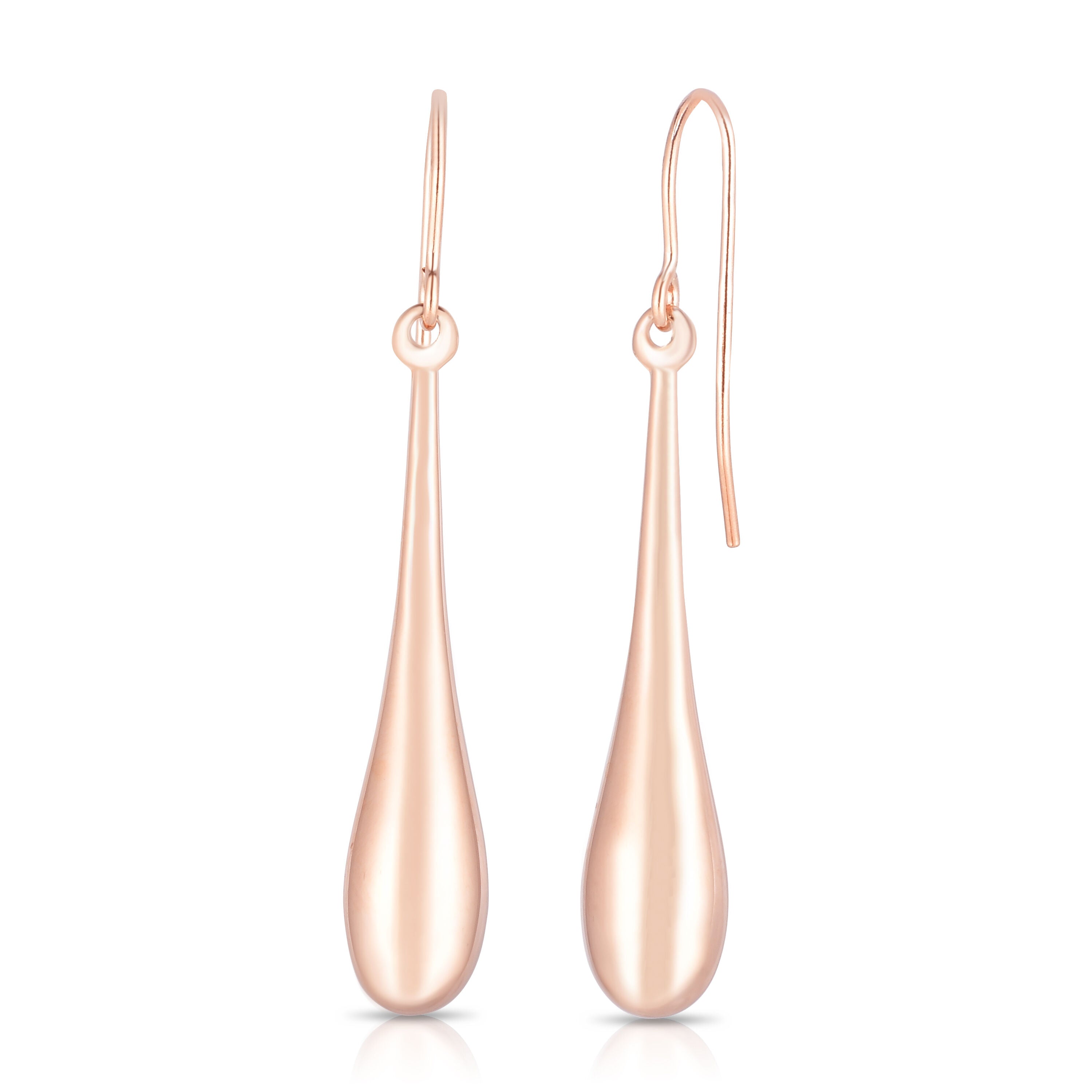 14K Gold Teardrop Dangle Earrings – Yellow, White, Rose Gold