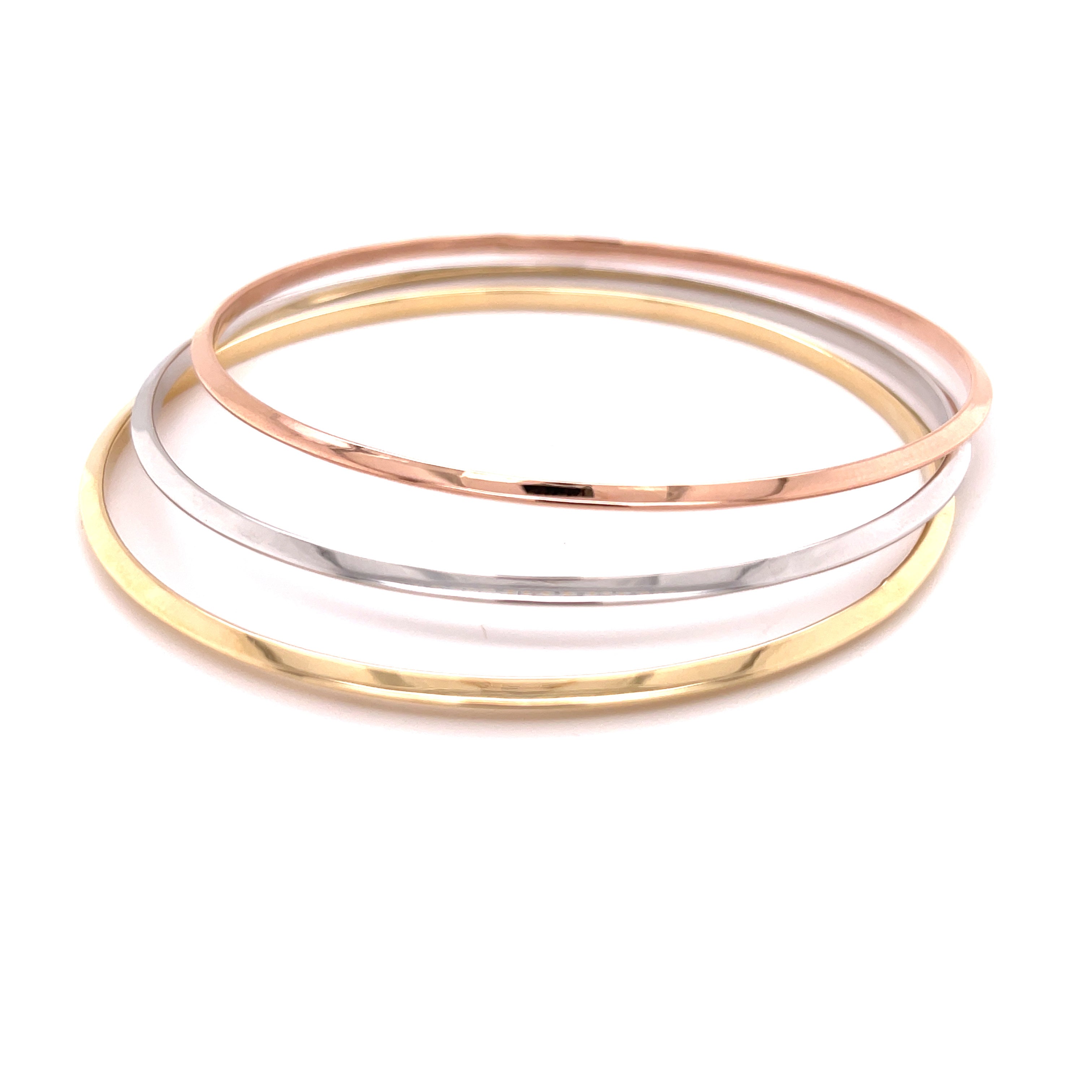 14K Gold Thin Stackable Bangles