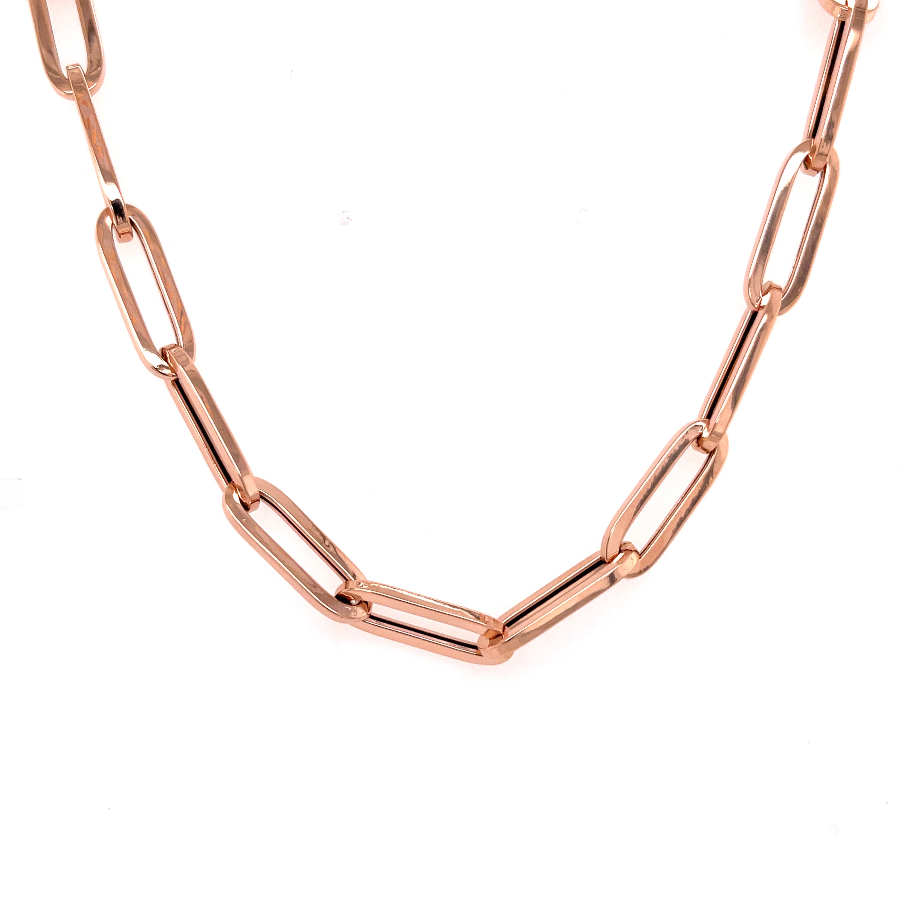 14K Rose Gold Bold Paperclip Necklace