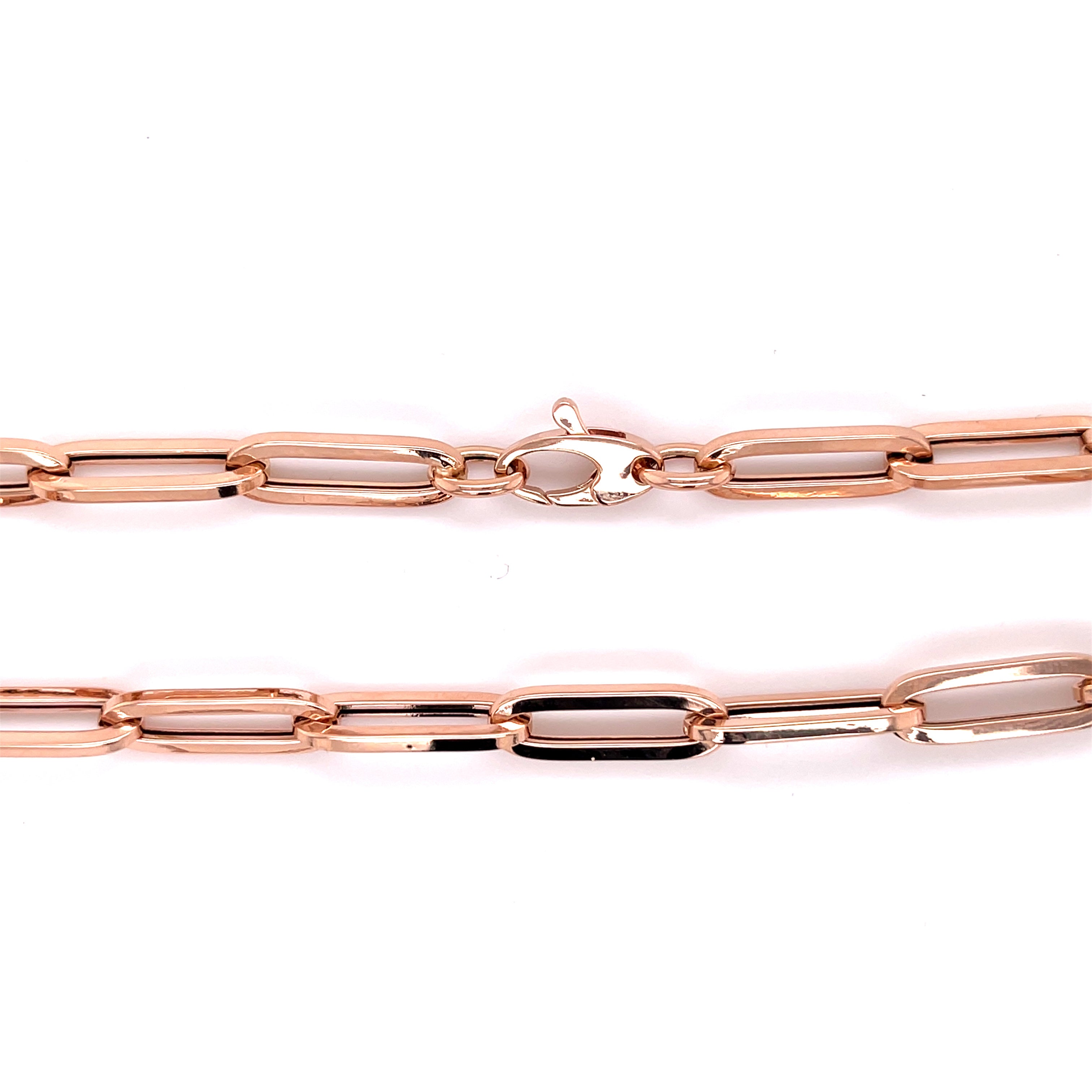 14K Rose Gold Bold Paperclip Necklace