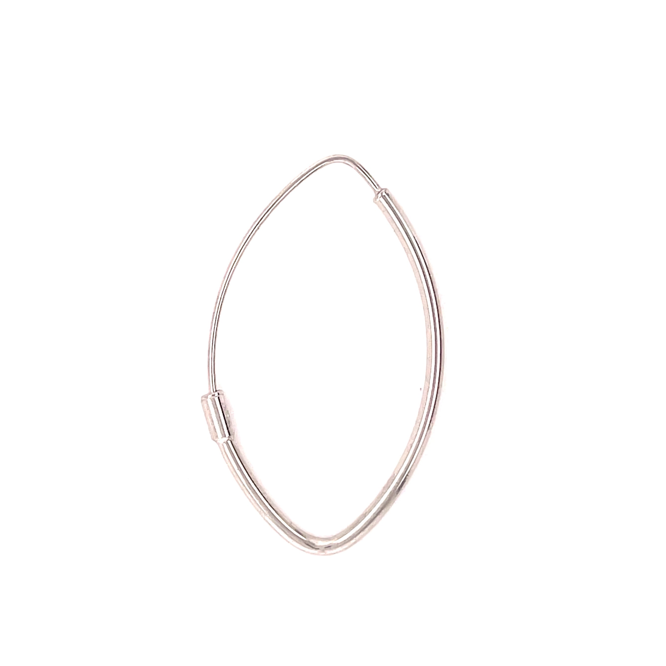 14K White Gold Marquise Hoop Earrings