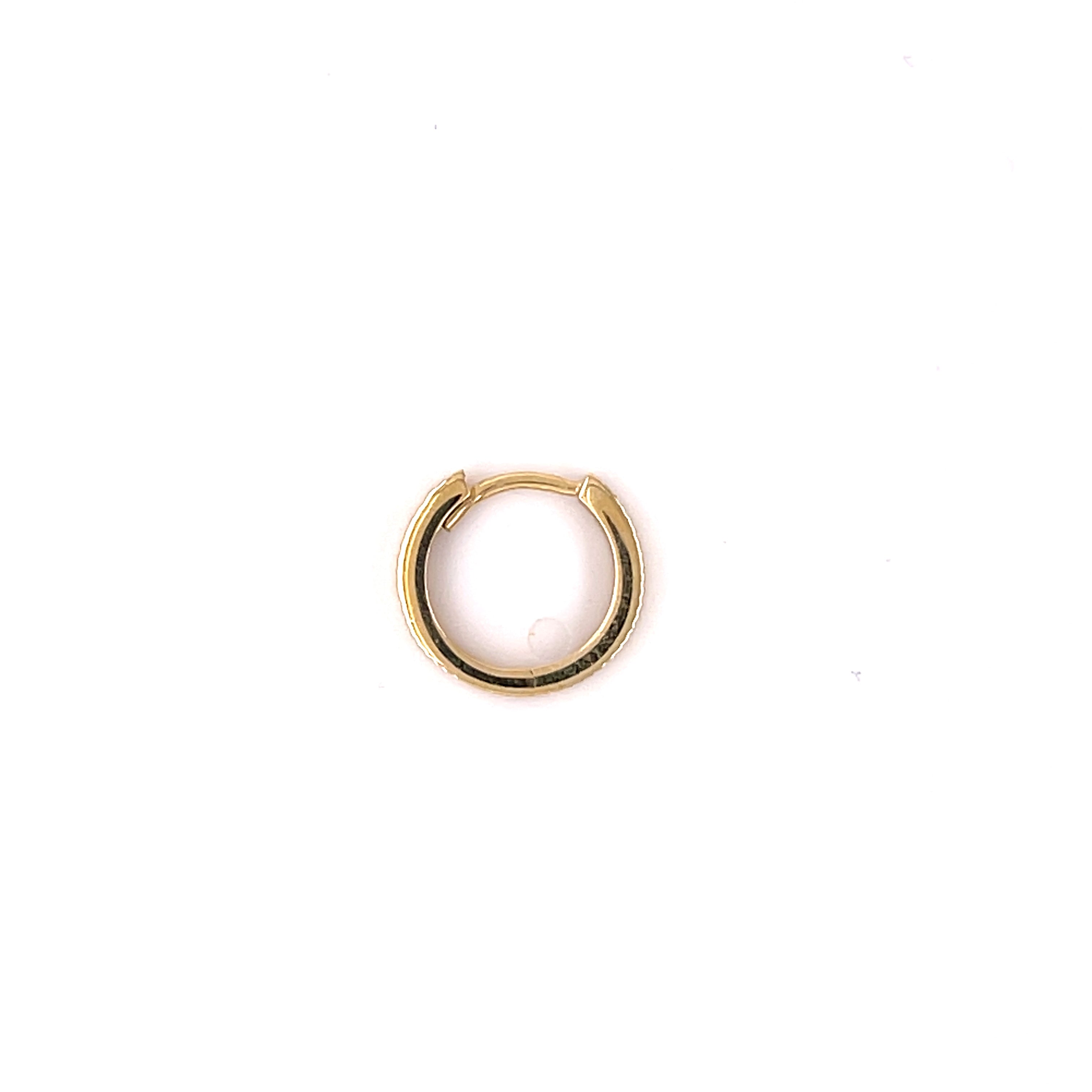 14K Gold 11mm Ribbed Huggie Hoop Earrings