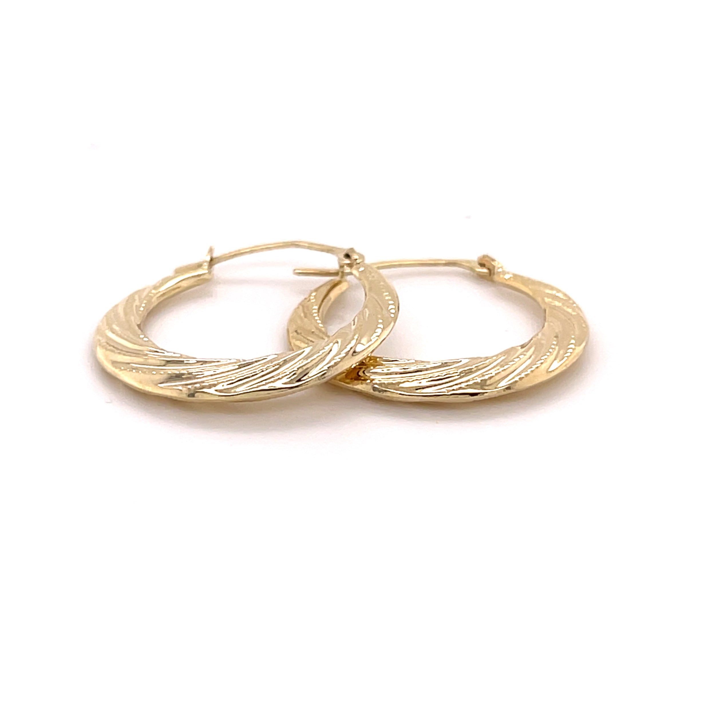 14K Gold Dainty Twisted Hoops