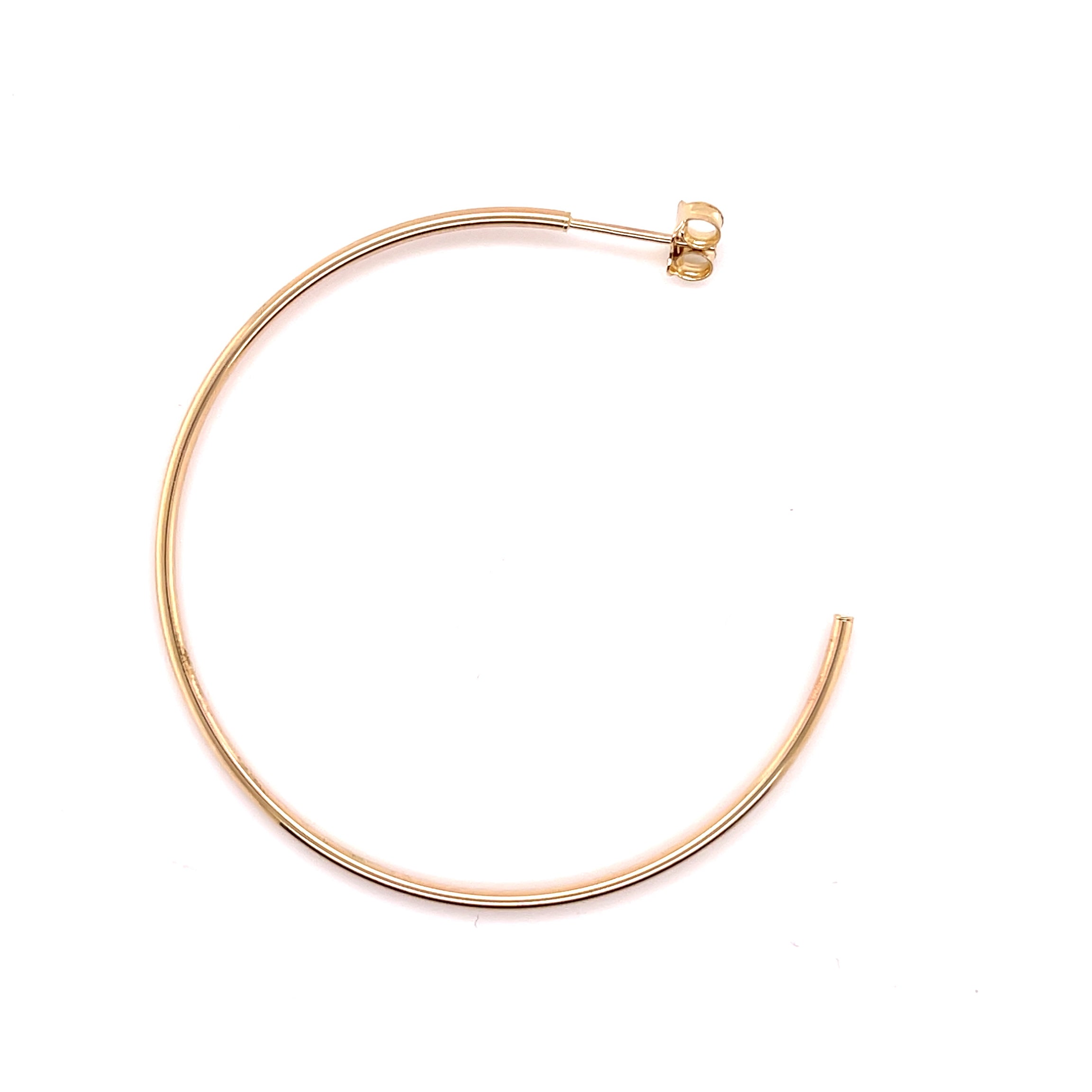 14K Gold Thin 50 mm C Hoops