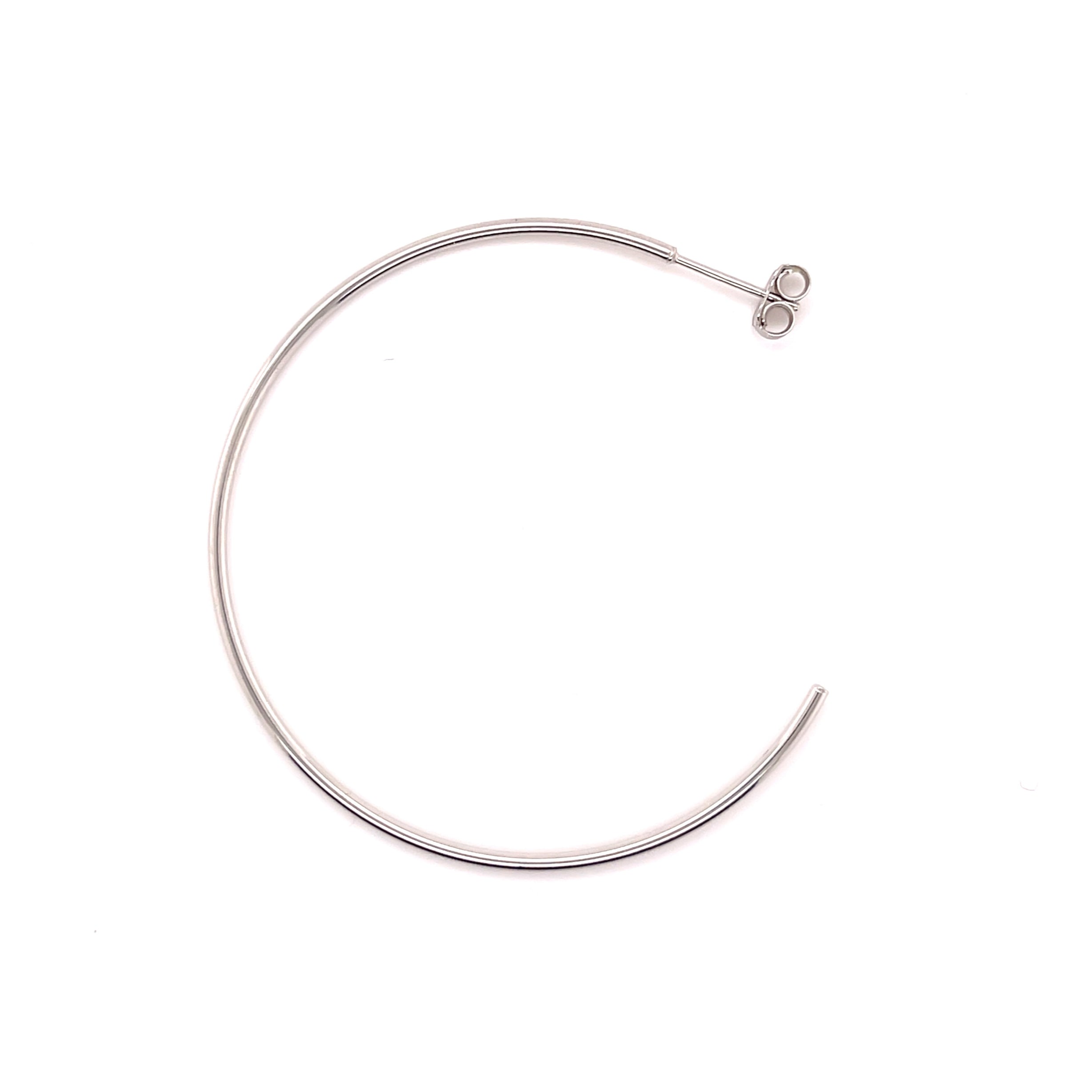 14K Gold Thin 50 mm C Hoops
