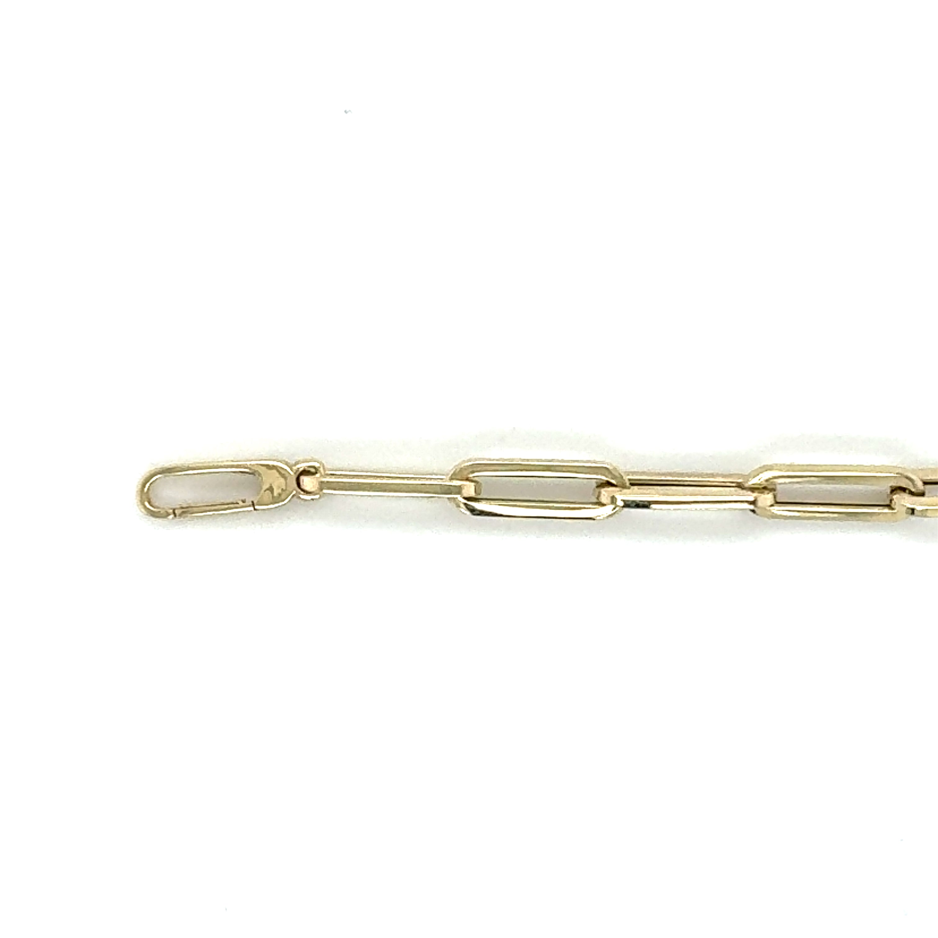14K Solid Gold Diamond Paperclip Bracelet – Elegant, Modern, Luxurious