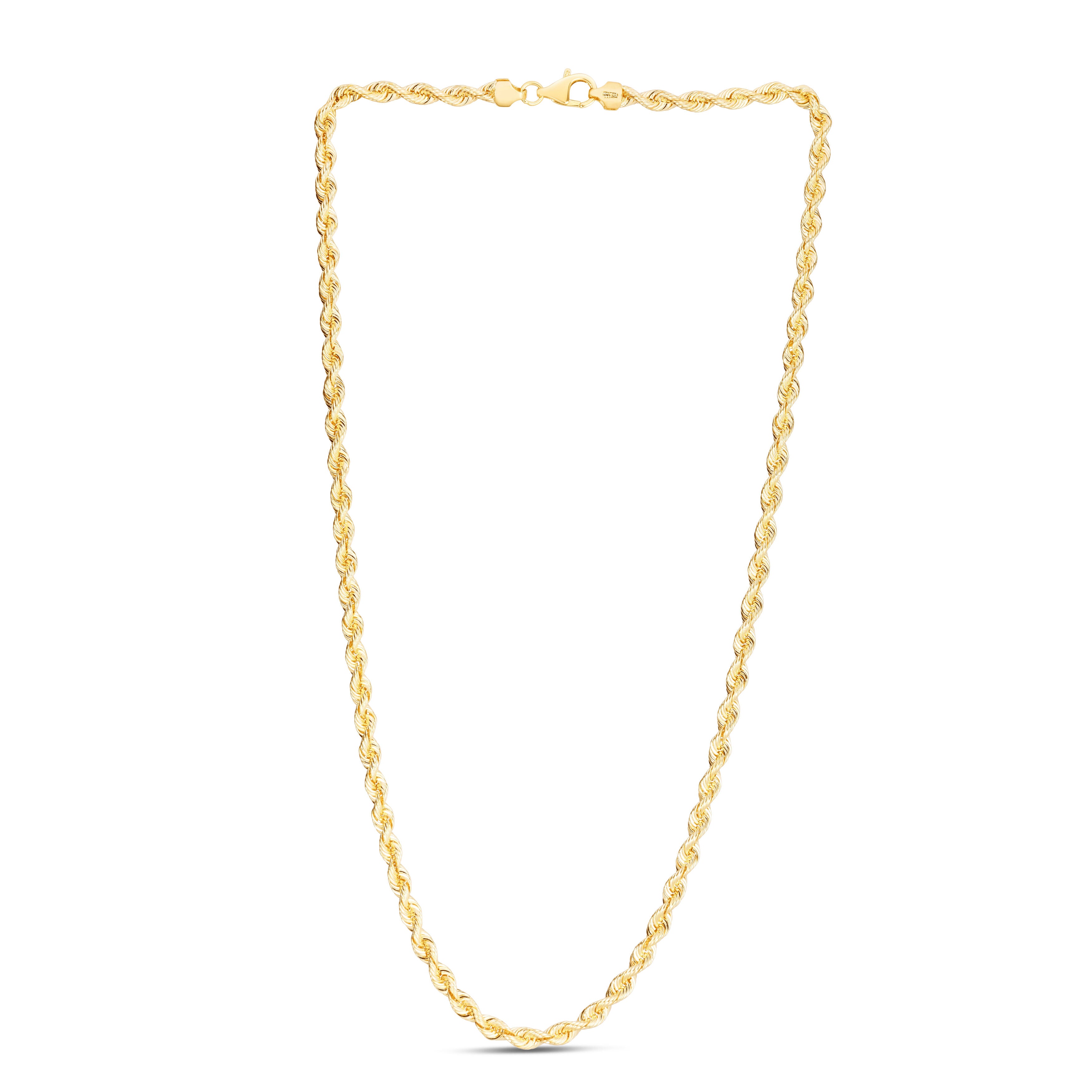 14K SOLID YELLOW GOLD ROPE NECKLACE CHAIN