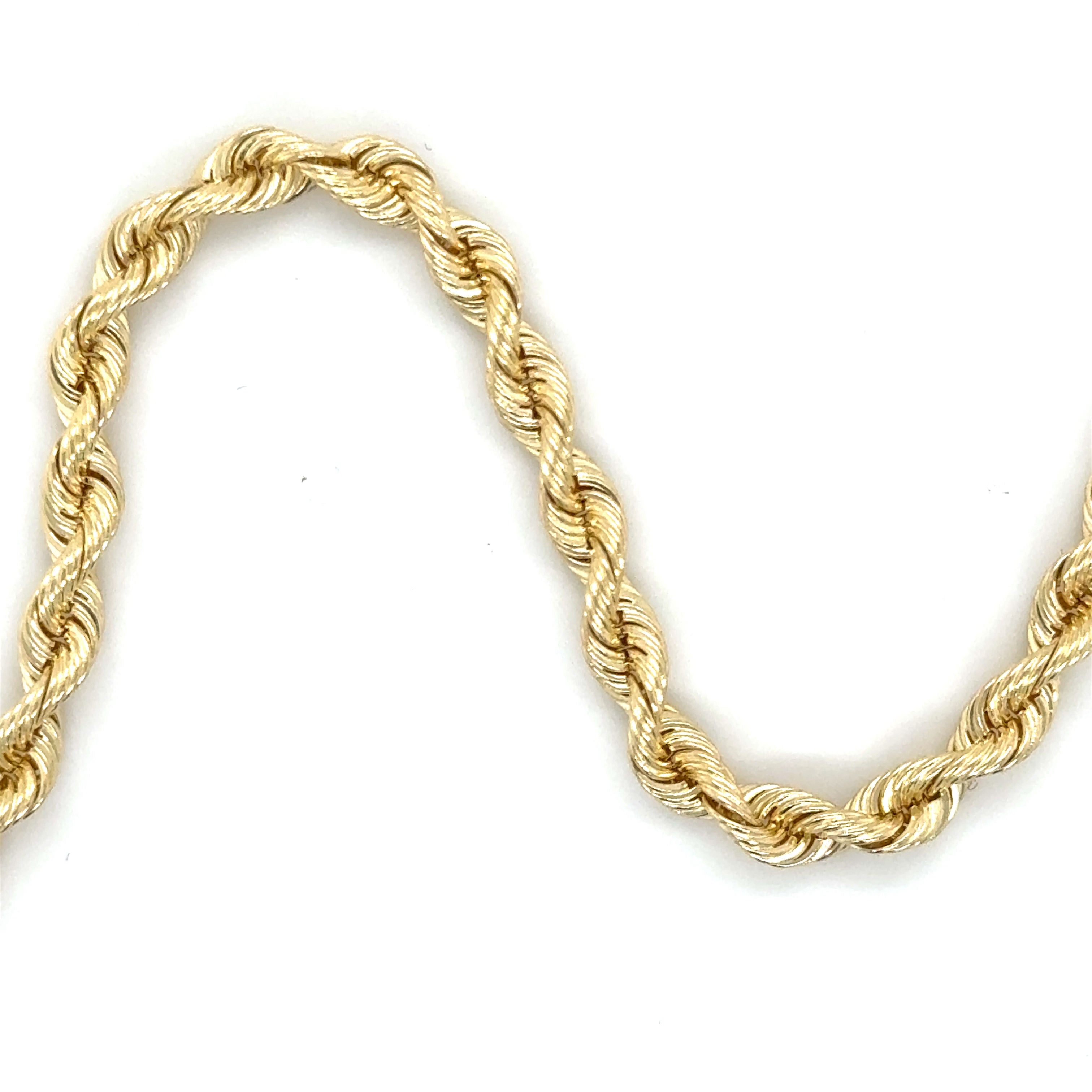 14K SOLID YELLOW GOLD ROPE NECKLACE CHAIN