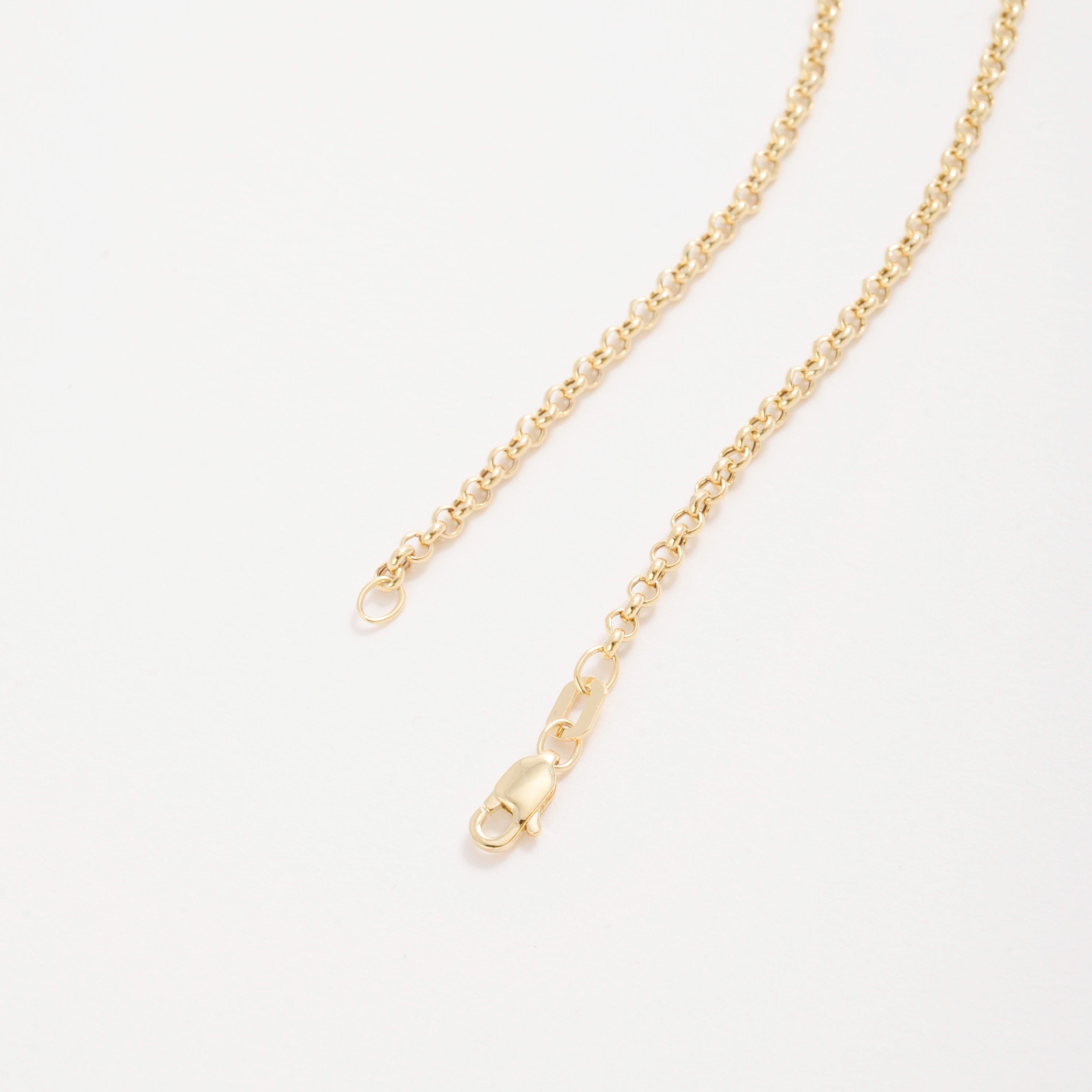 14K Gold Yellow Rolo Round Link Anklet