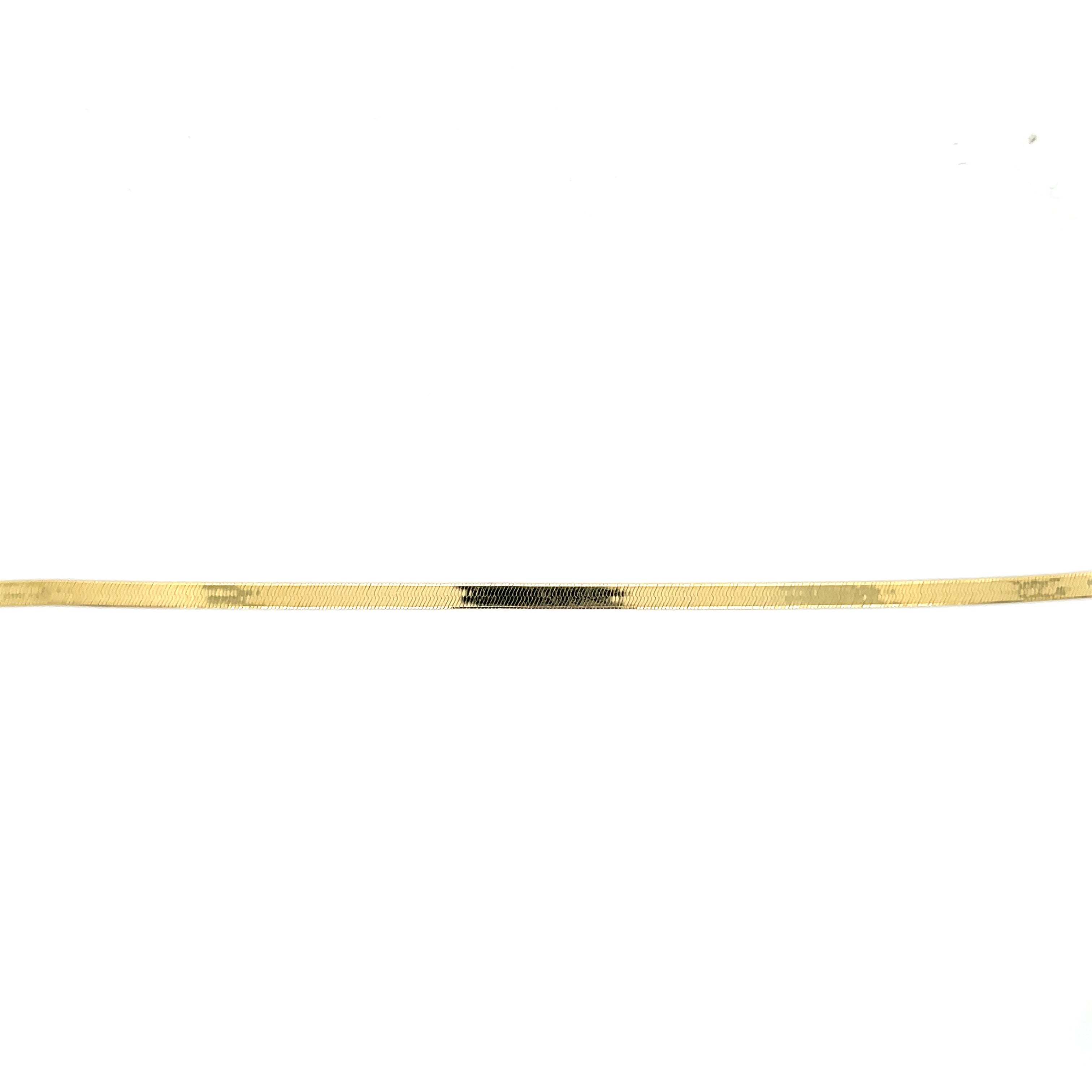 14K Gold Dainty Herringbone Choker Necklace - 14"