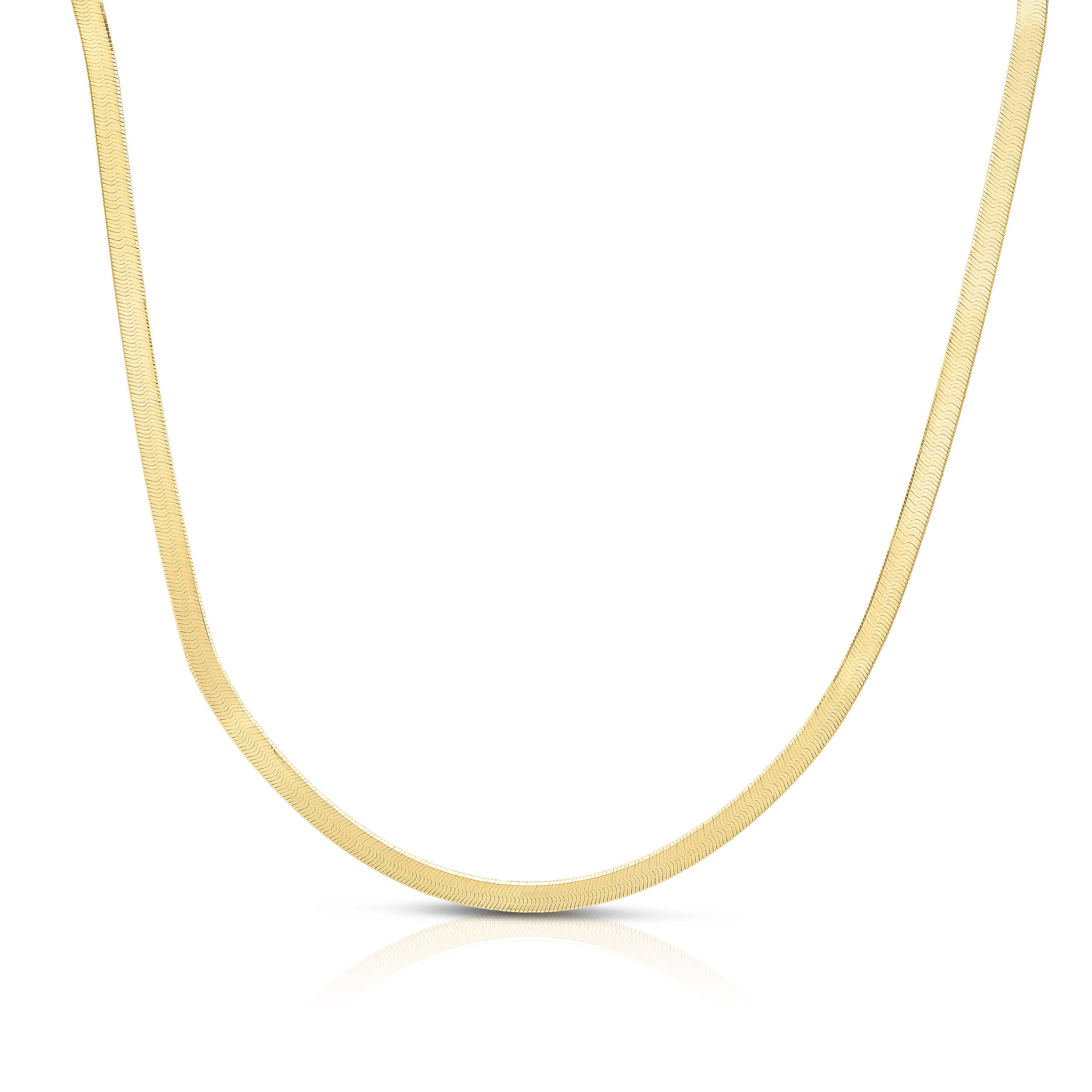 14K Gold 14" Herringbone Choker Necklace