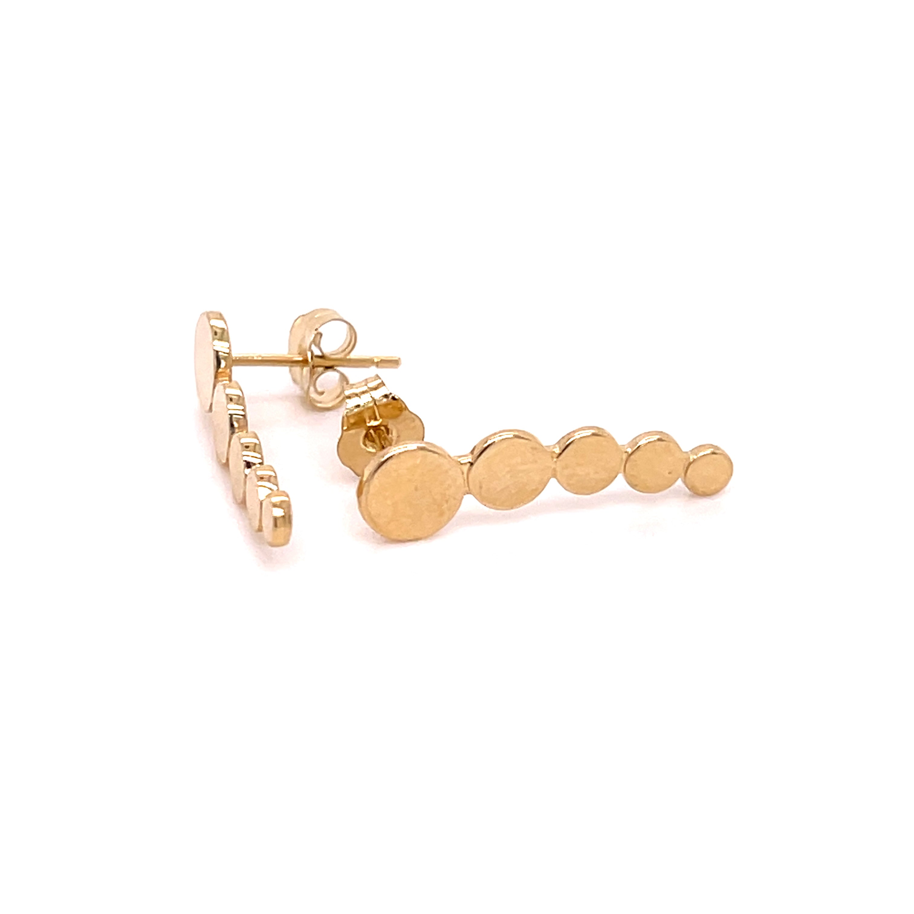 14K Gold Circle Ear Climbers