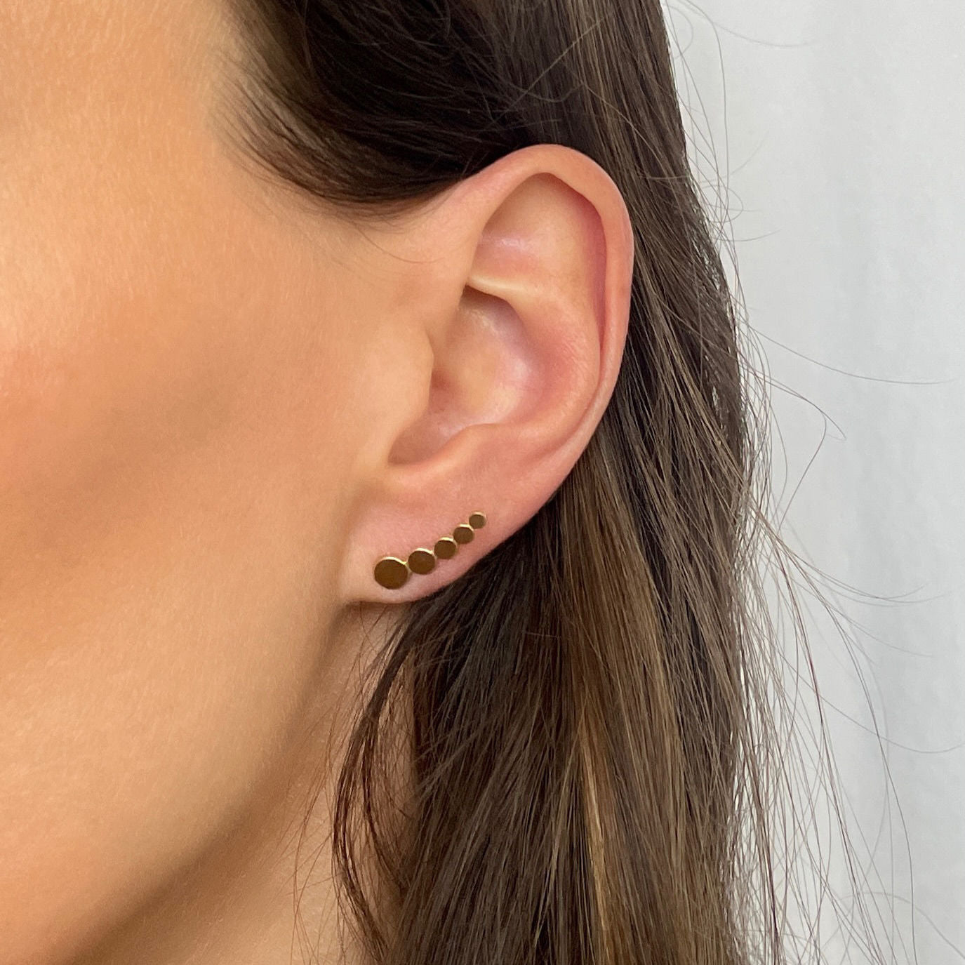 14K Gold Circle Ear Climbers