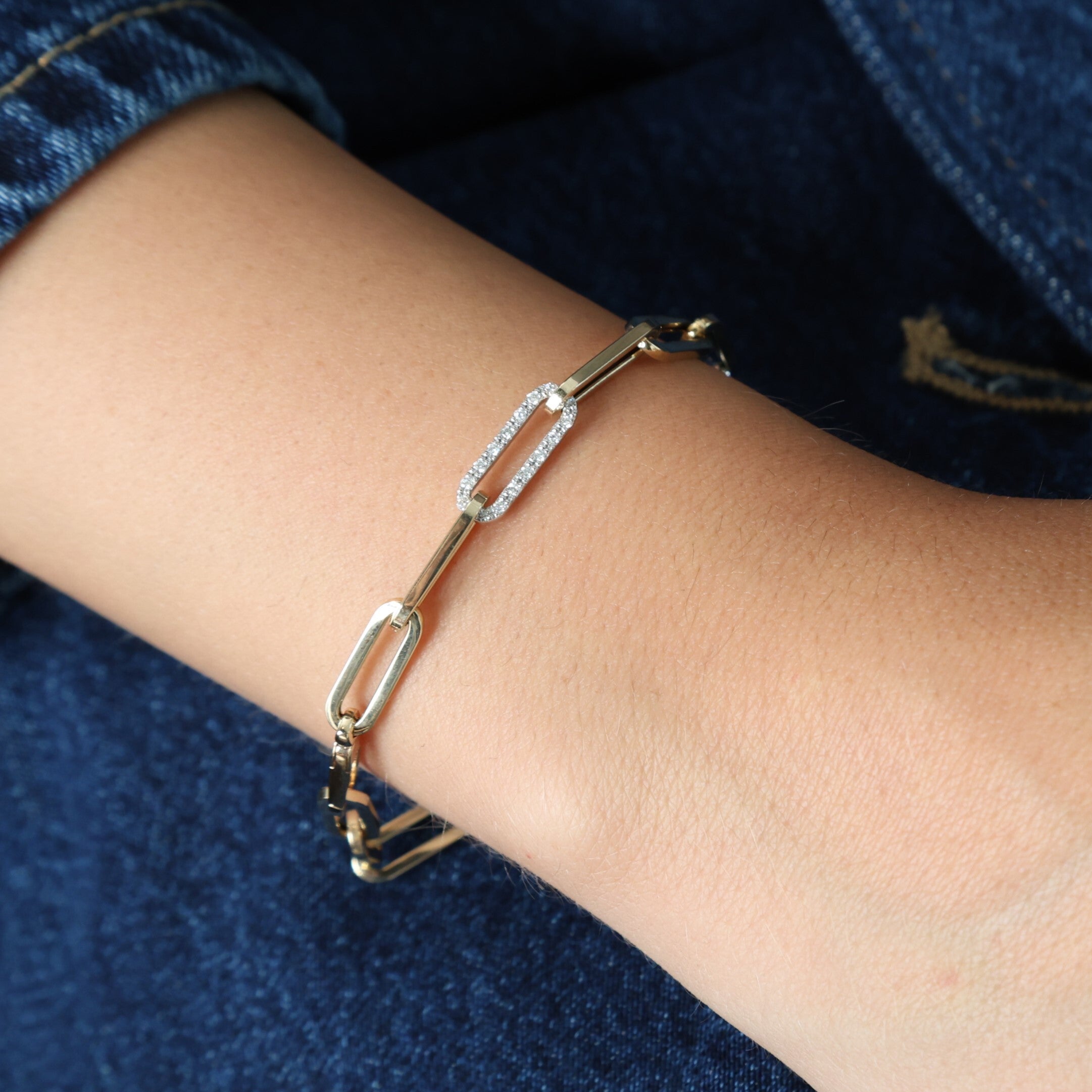 1 Ct Diamond Paperclip Bracelet