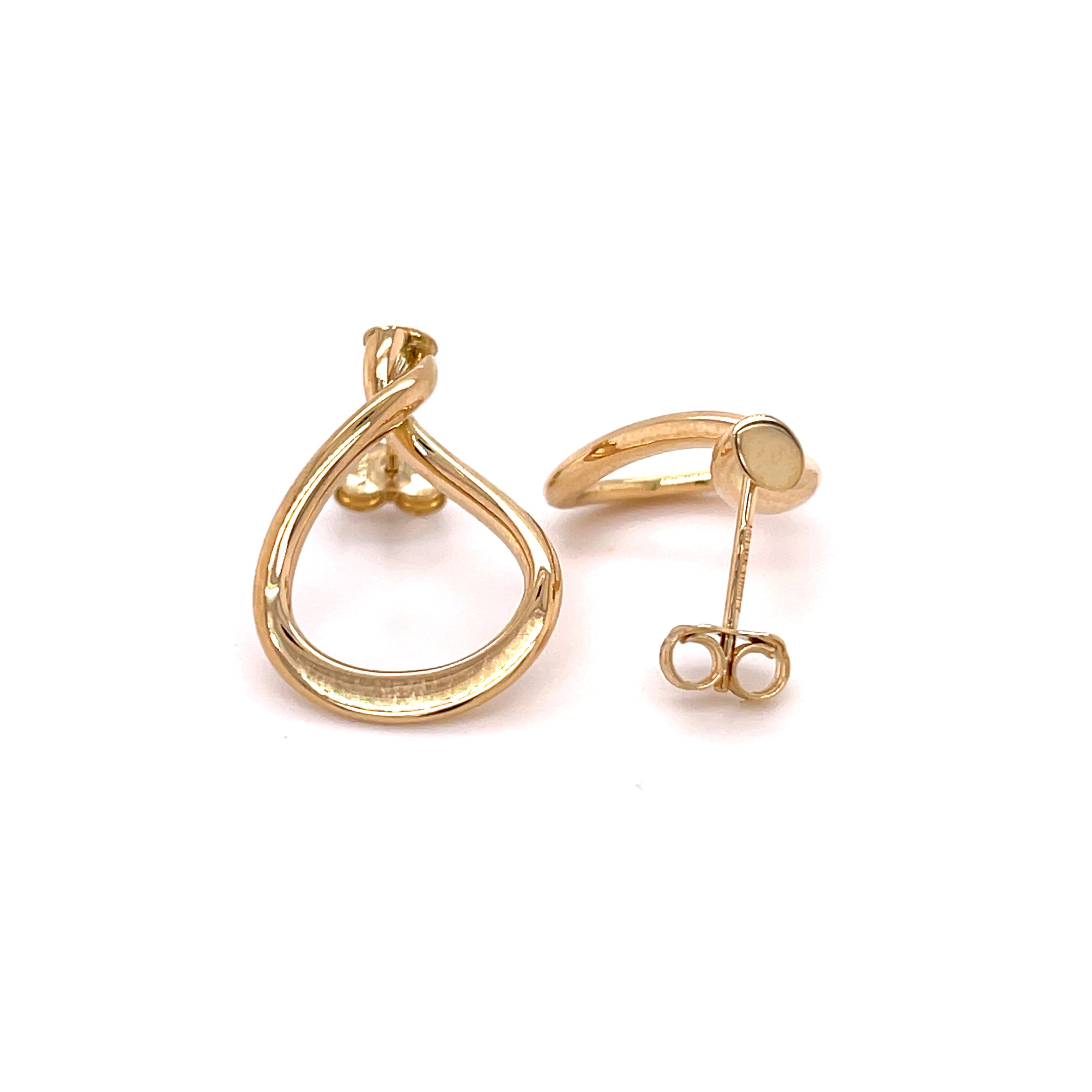 14K Gold Open Teardrop Earrings