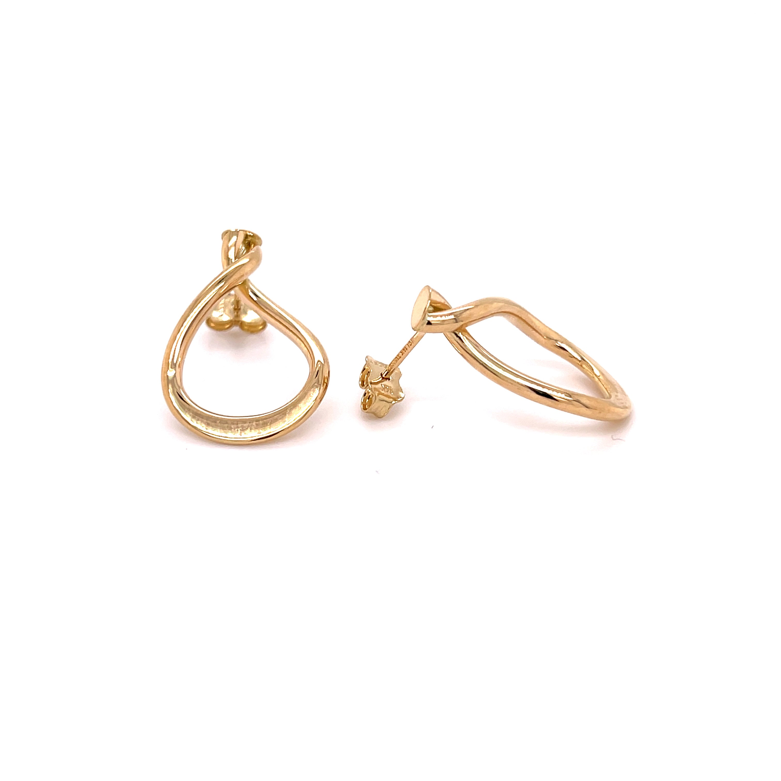 14K Gold Open Teardrop Earrings