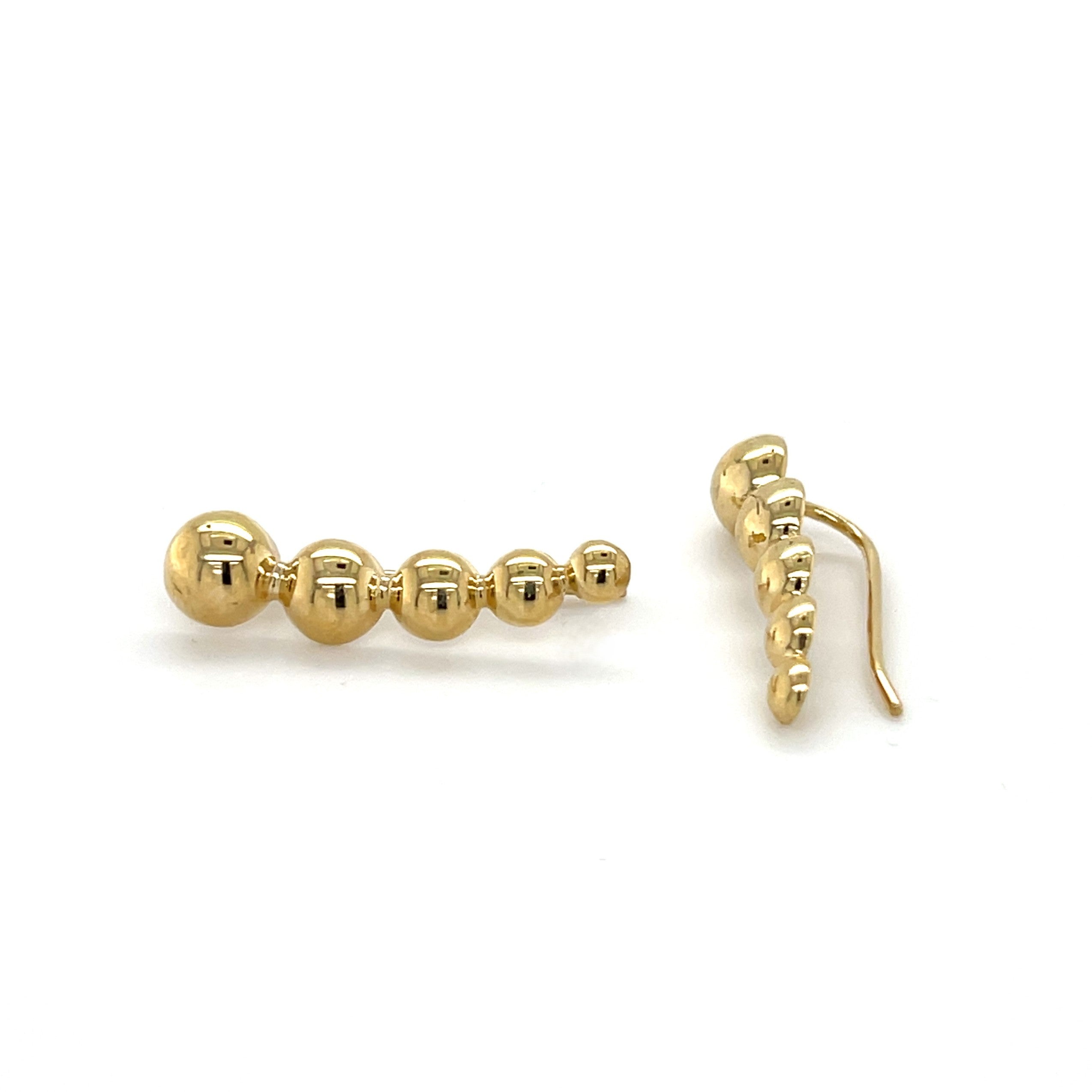 14K Gold Beaded Ear Climbers