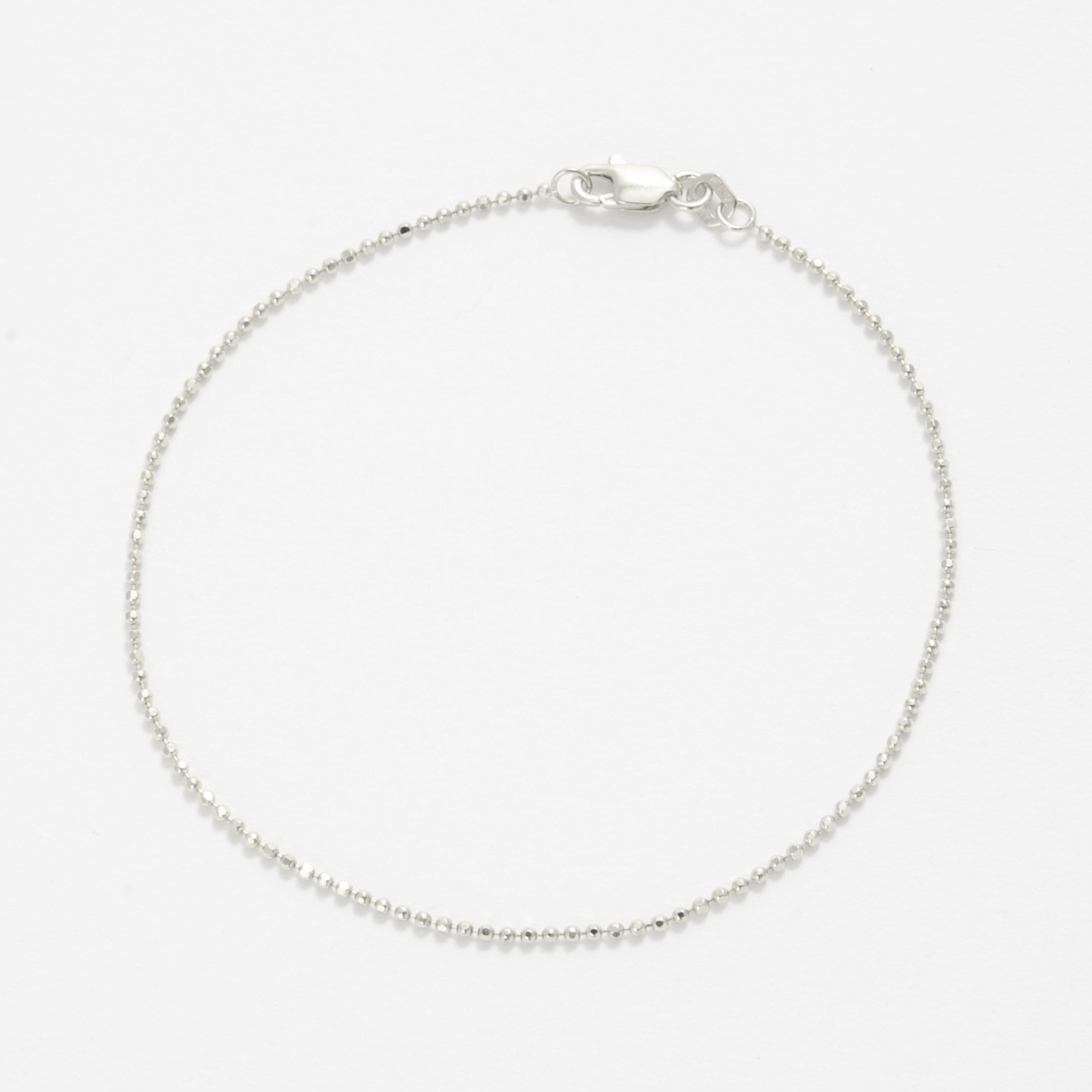 14K Gold Dainty Diamond Cut Beaded Bracelet