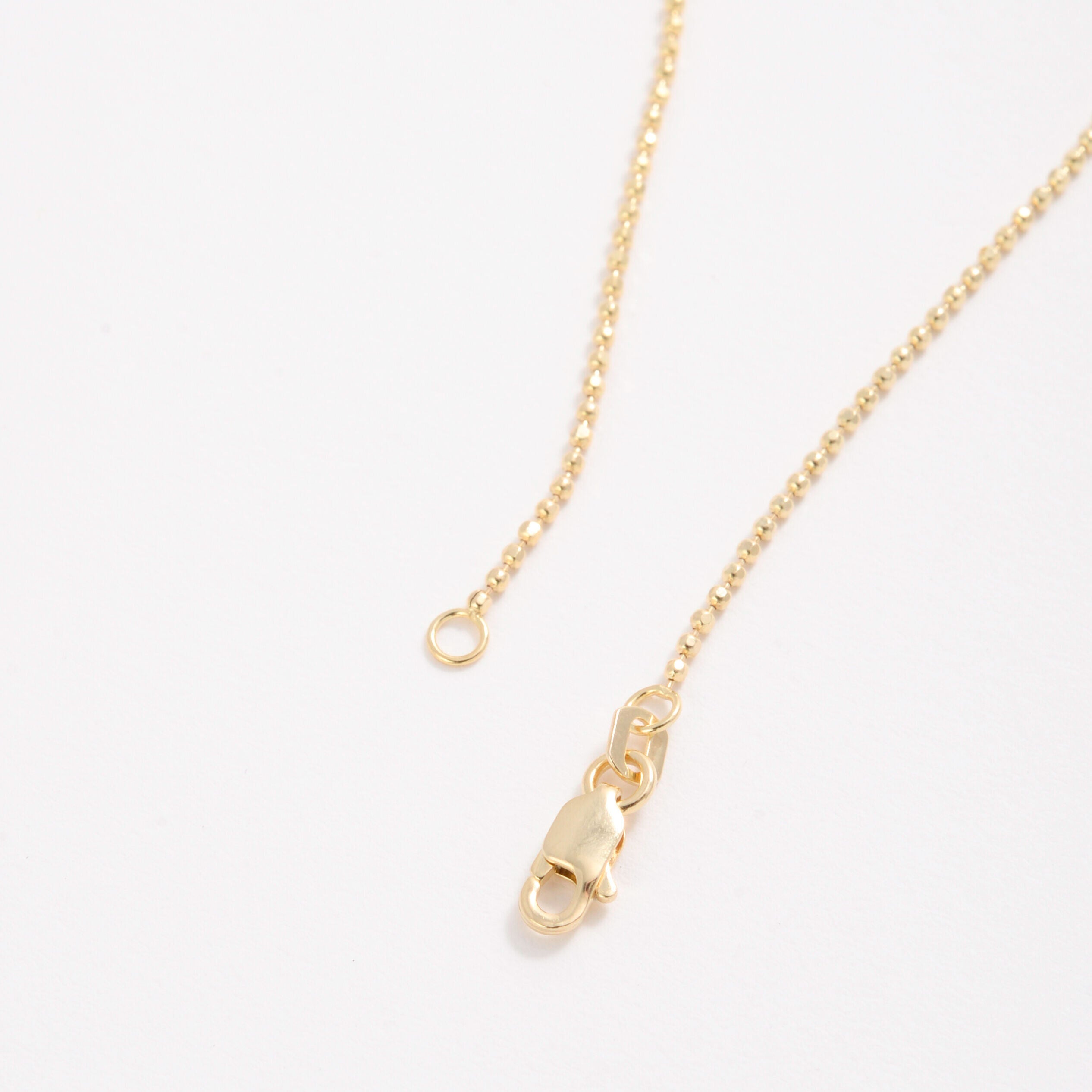 14K Gold Dainty Diamond Cut Beaded Bracelet