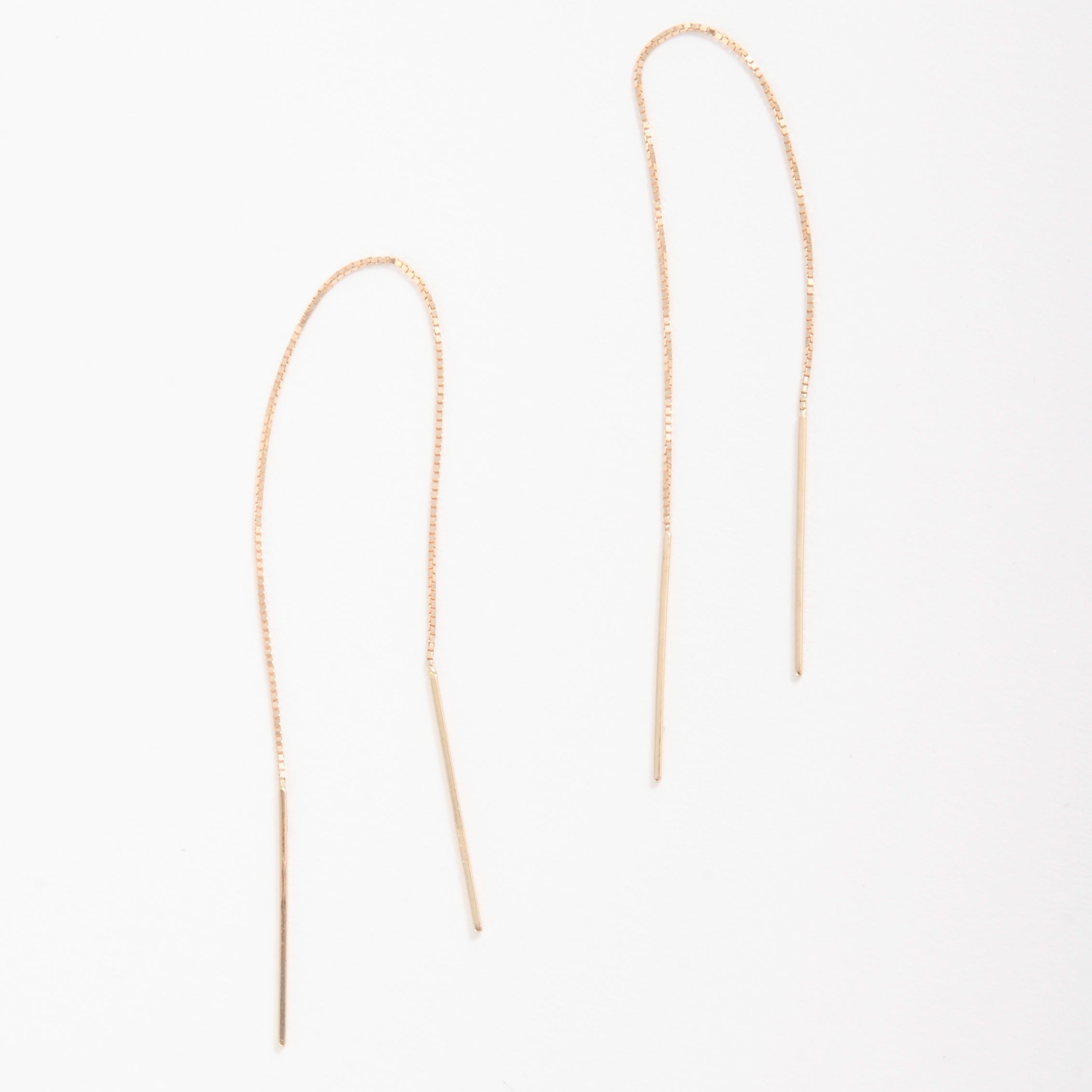 14K Gold Bar Threaders