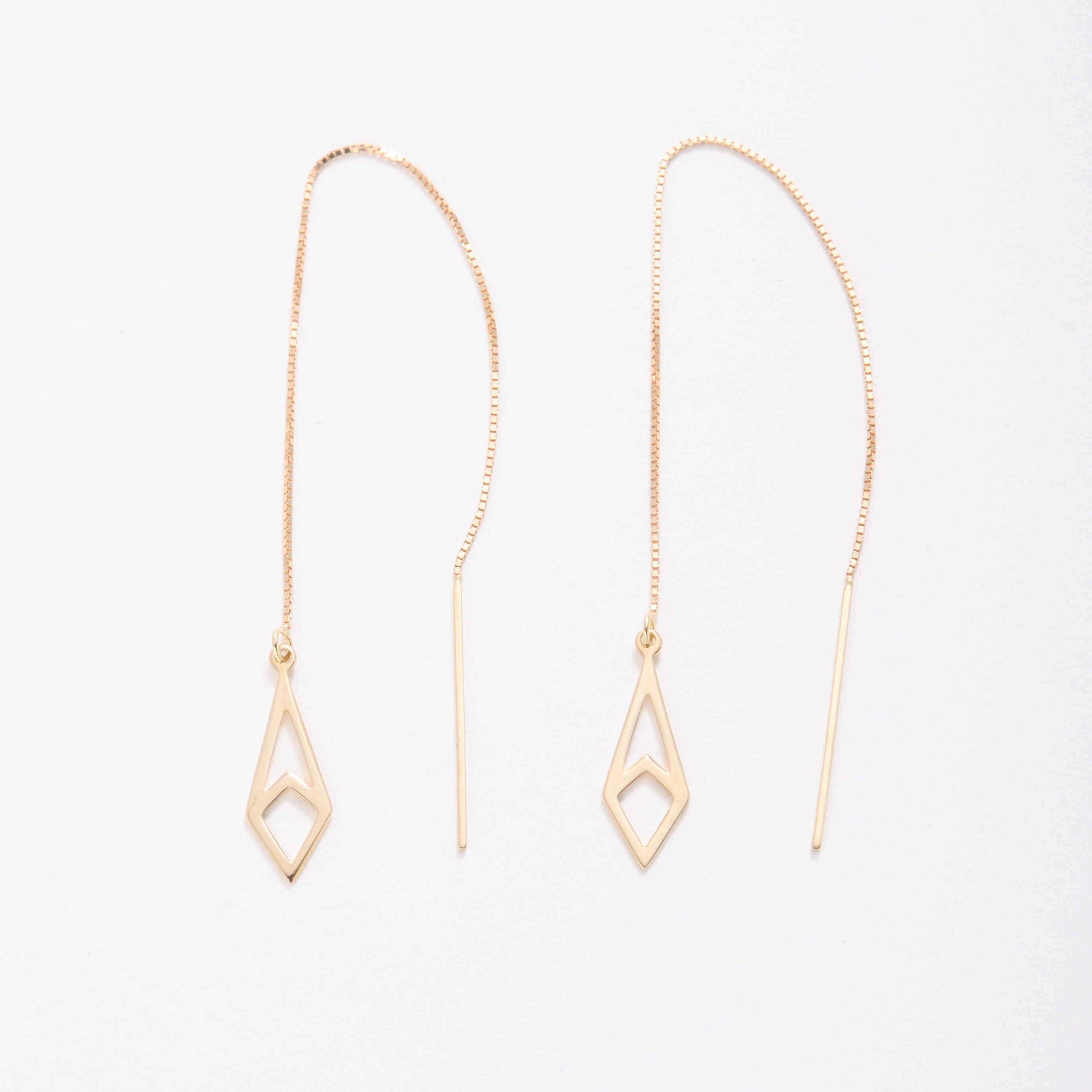 14K Gold Kite Threader Earrings