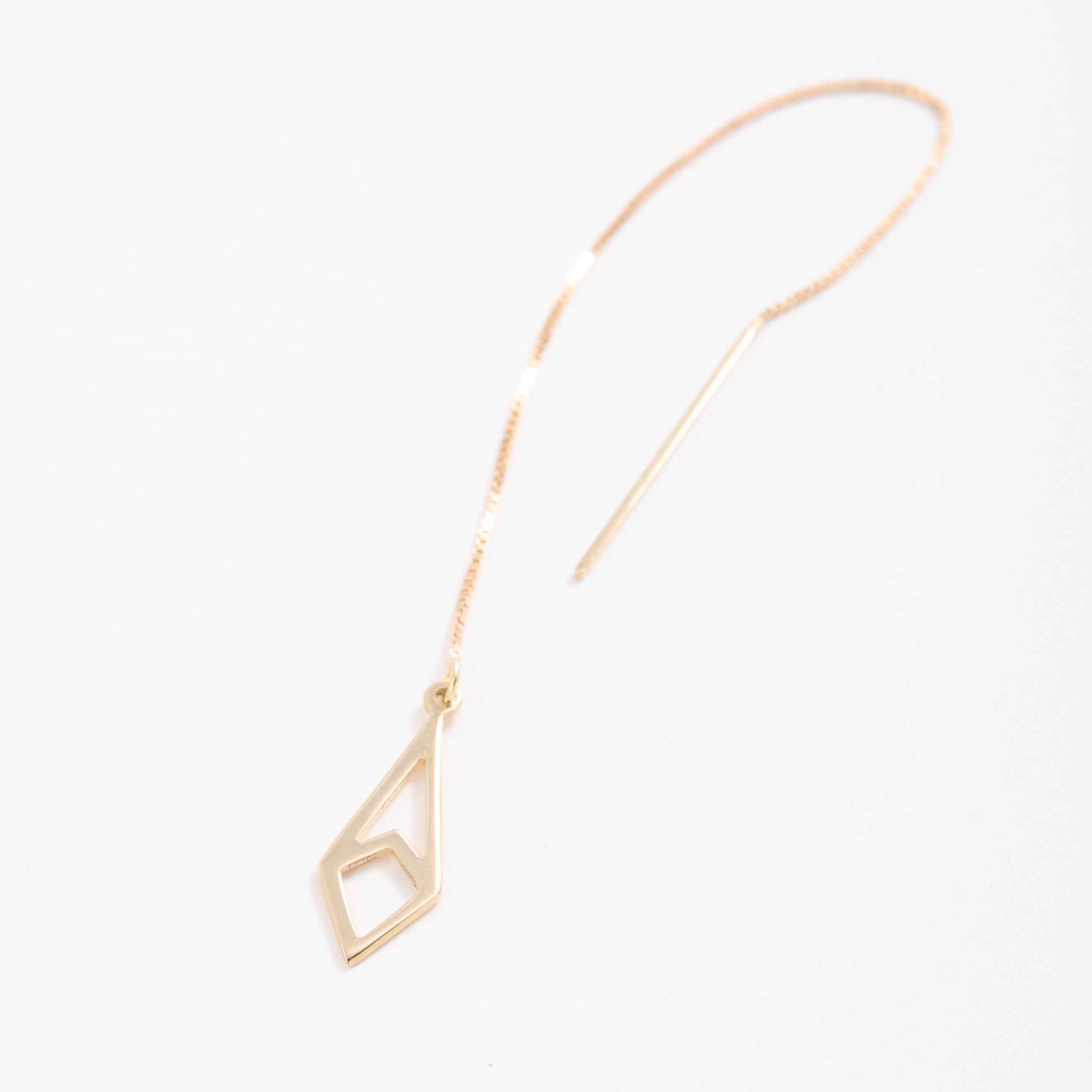 14K Gold Kite Threader Earrings