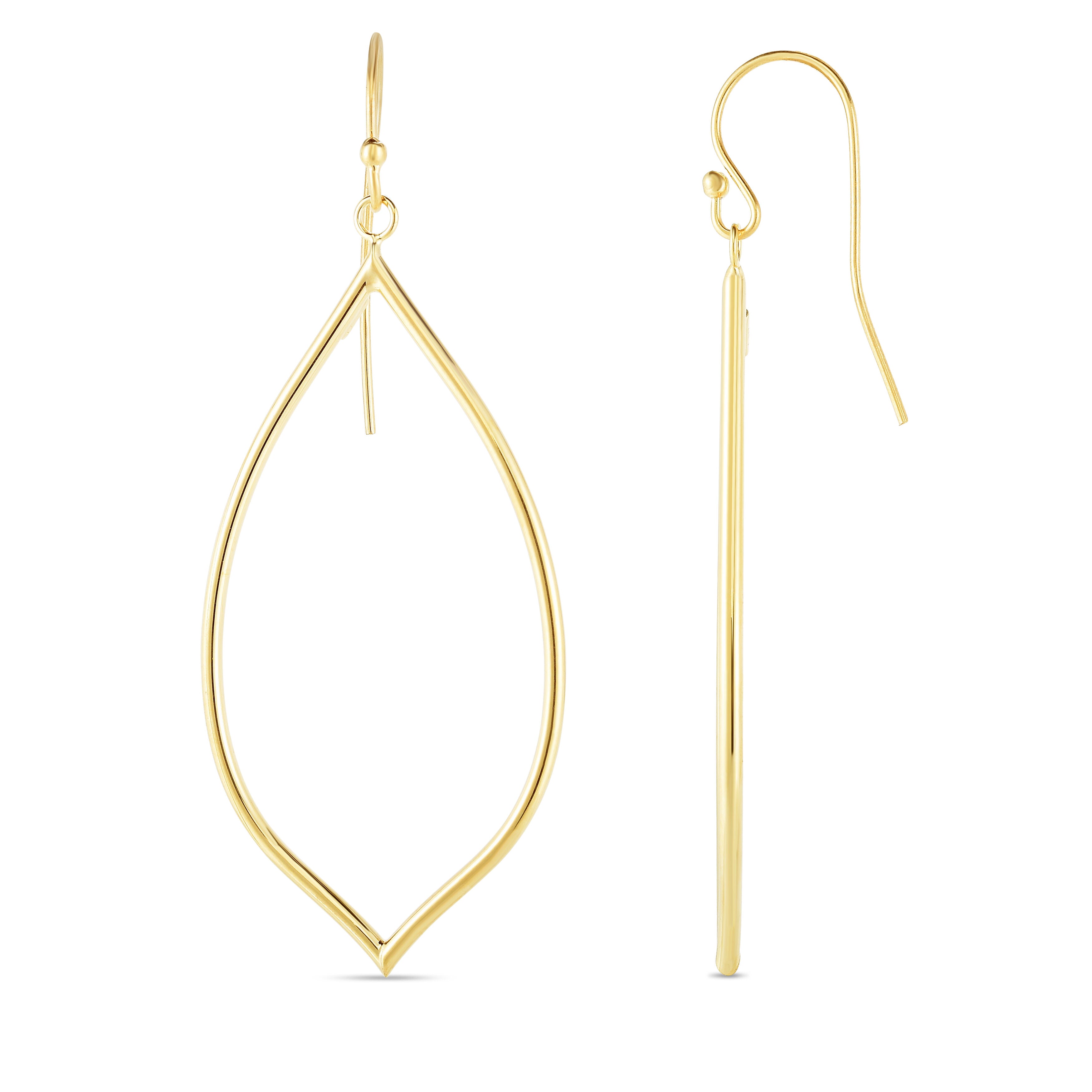 14K Gold Open Drop Earrings