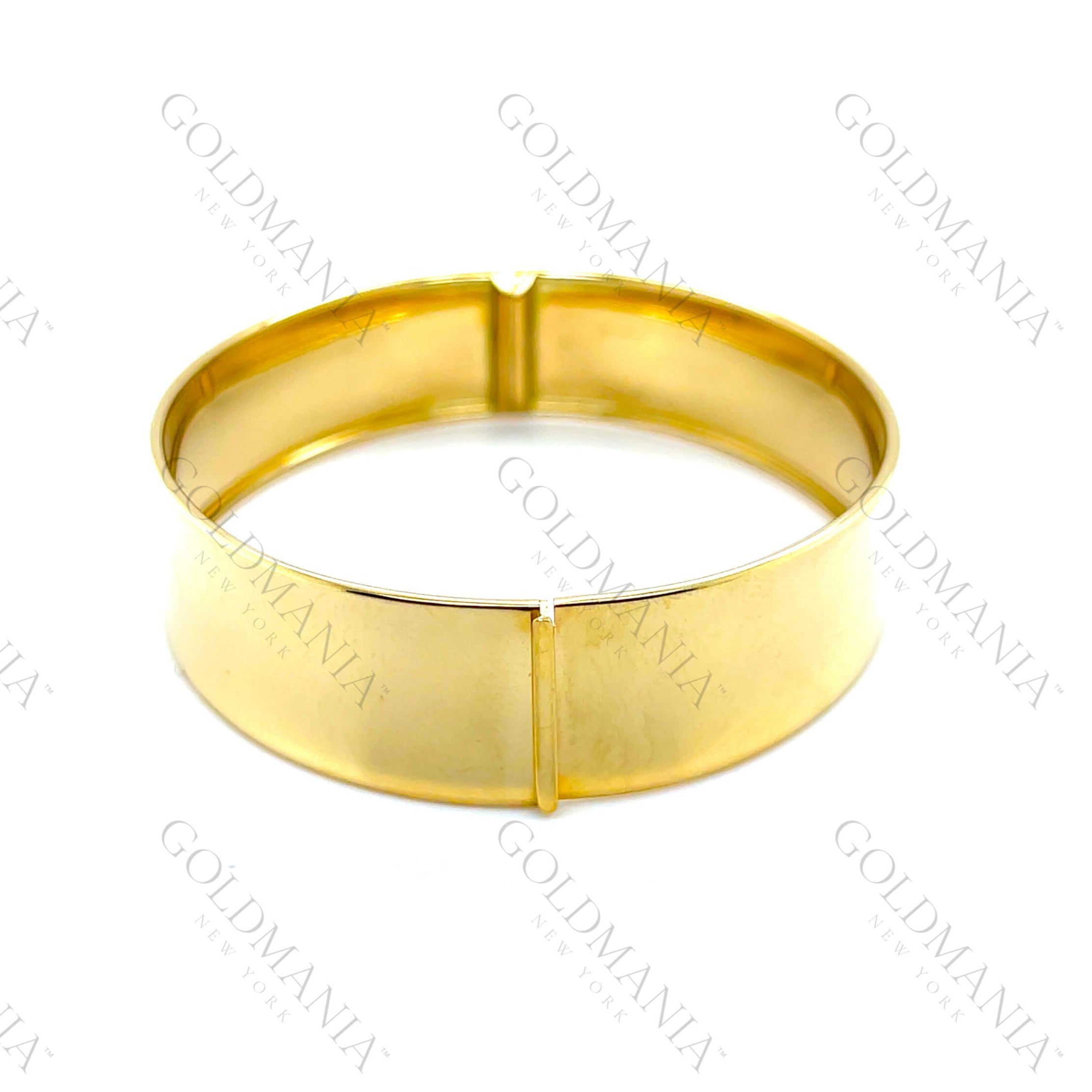 14K Solid Gold Sleek Bangle Bracelet with Polished Finish – Minimalist, Modern, Durable
