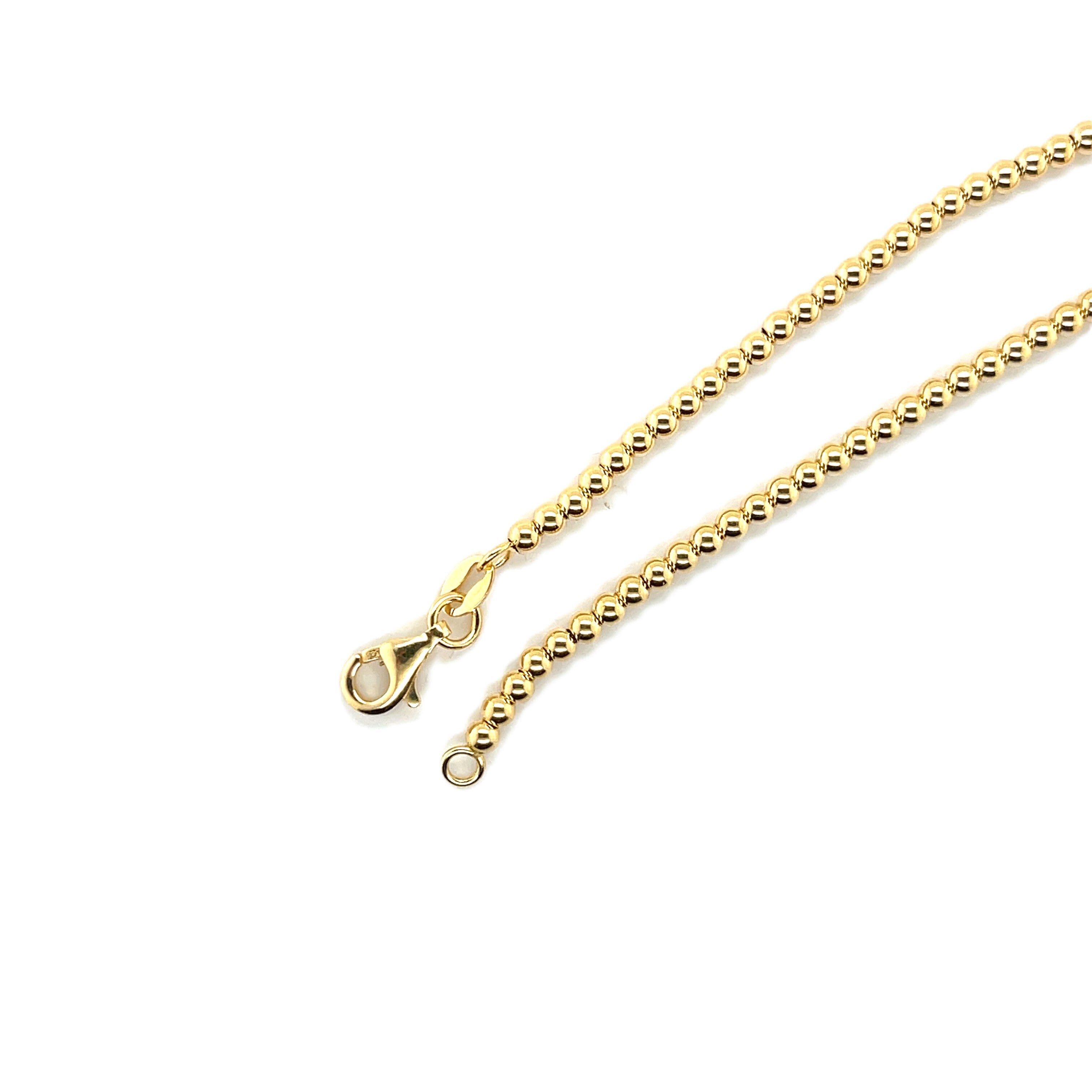 14K Gold Graduated Ball Necklace