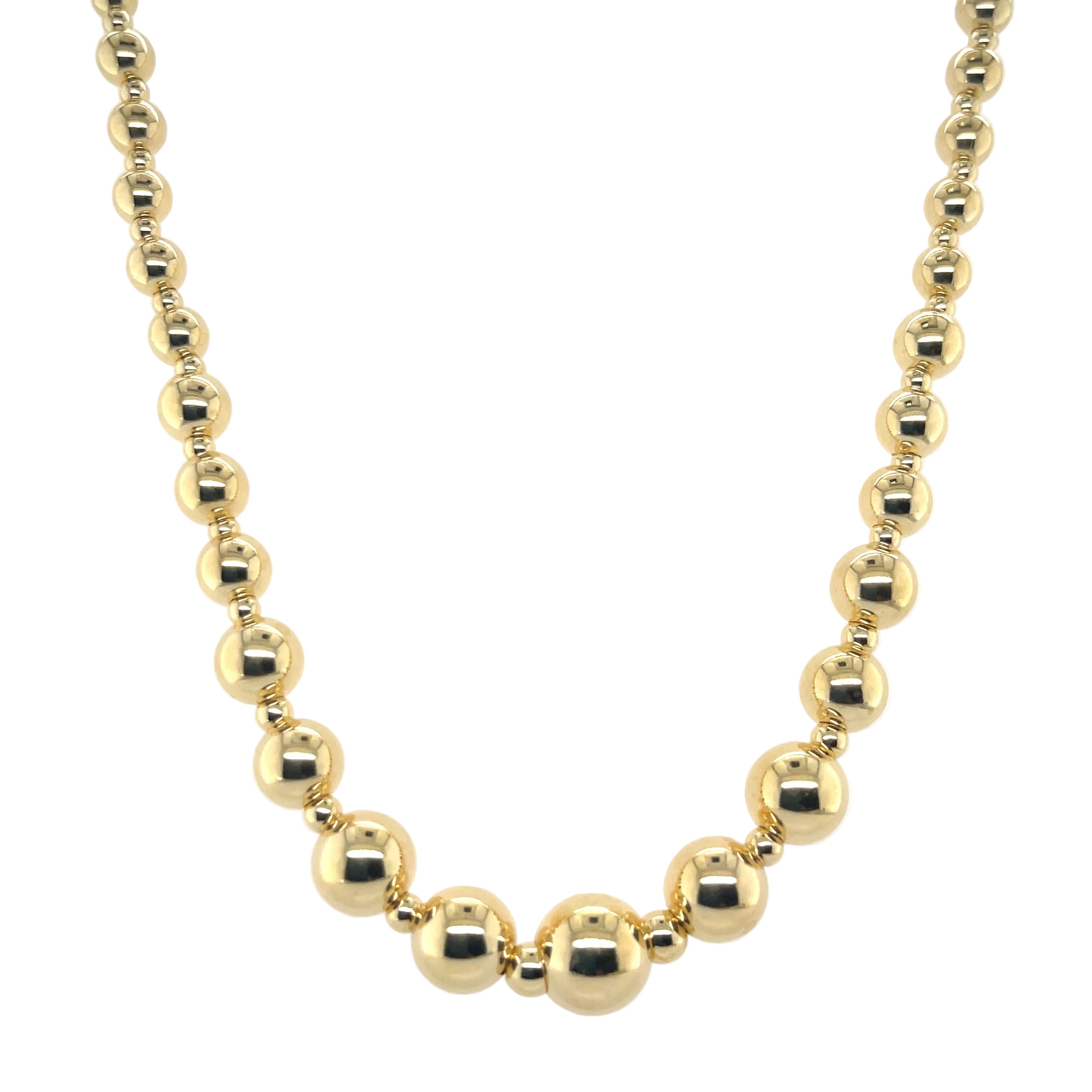 14K Gold Graduated Ball Necklace
