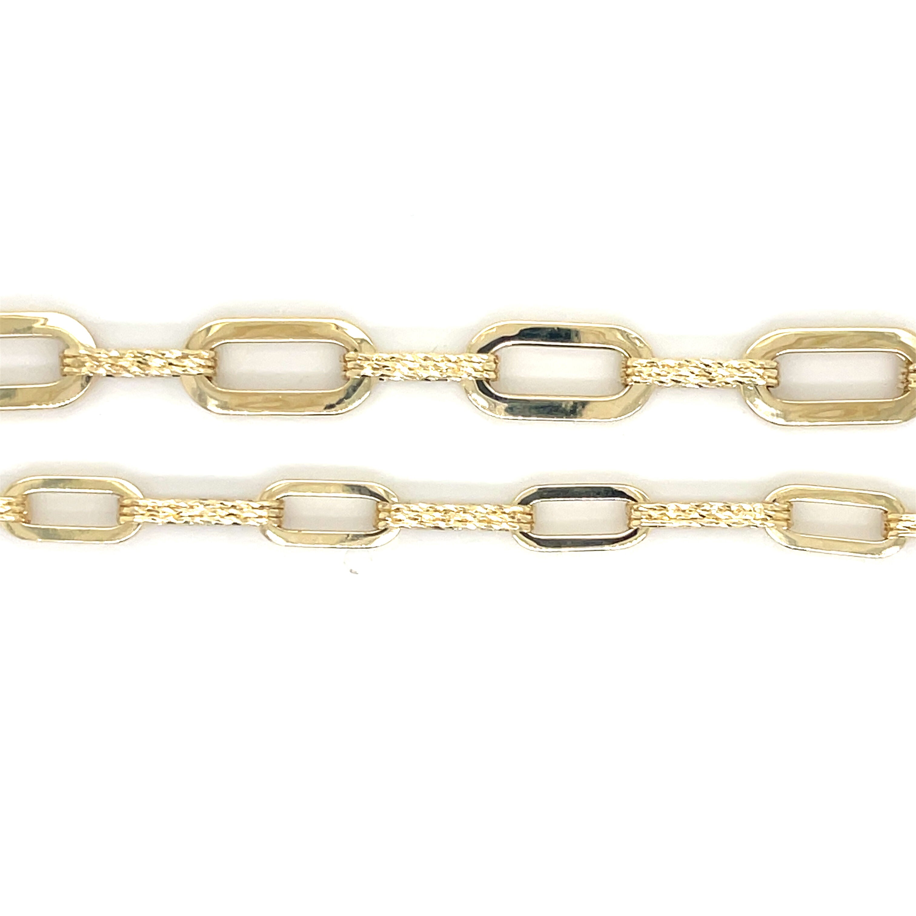 14K Gold Sparkle Paperclip Bracelet