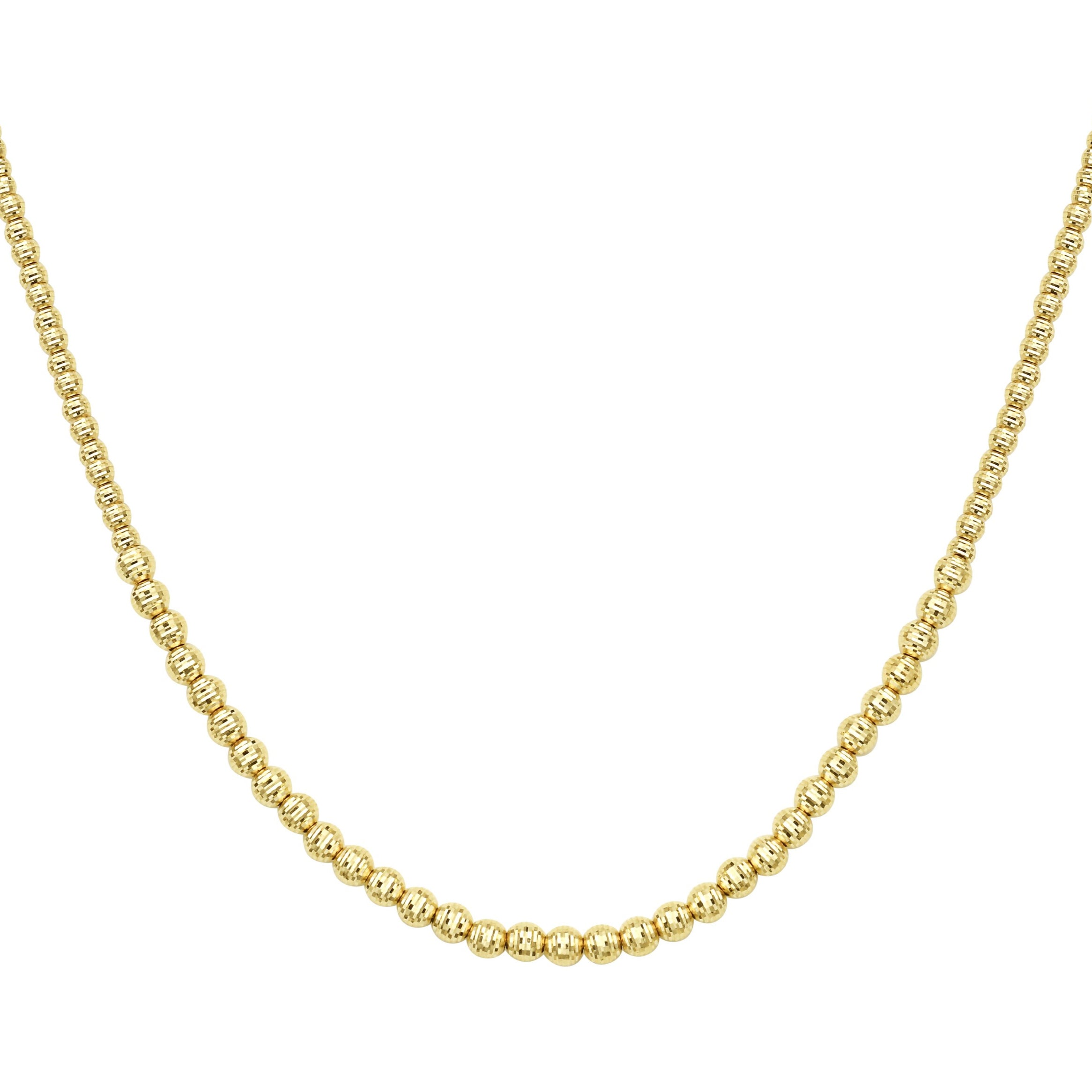 14K Gold Graduated Bead Necklace