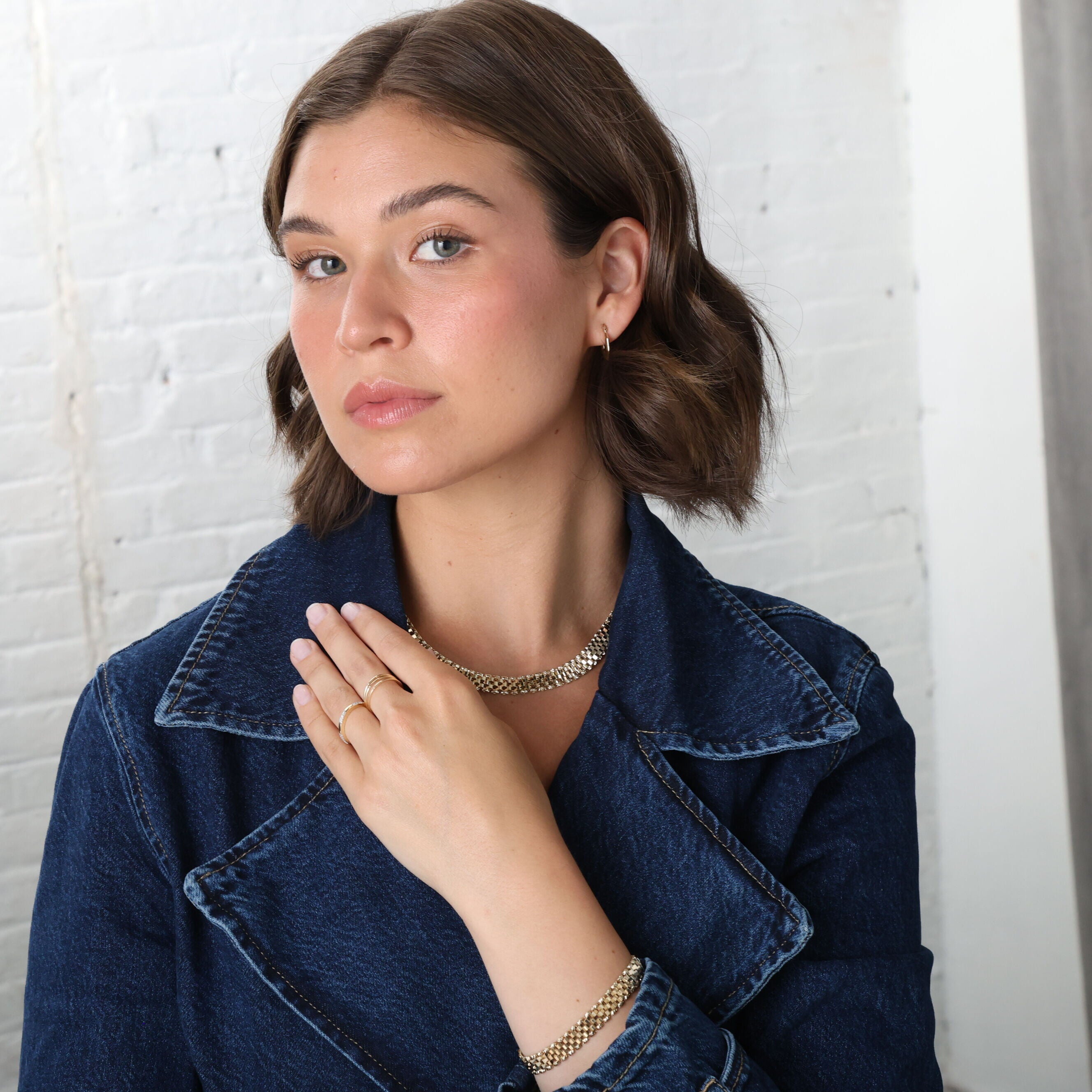 14K Gold Railroad Necklace