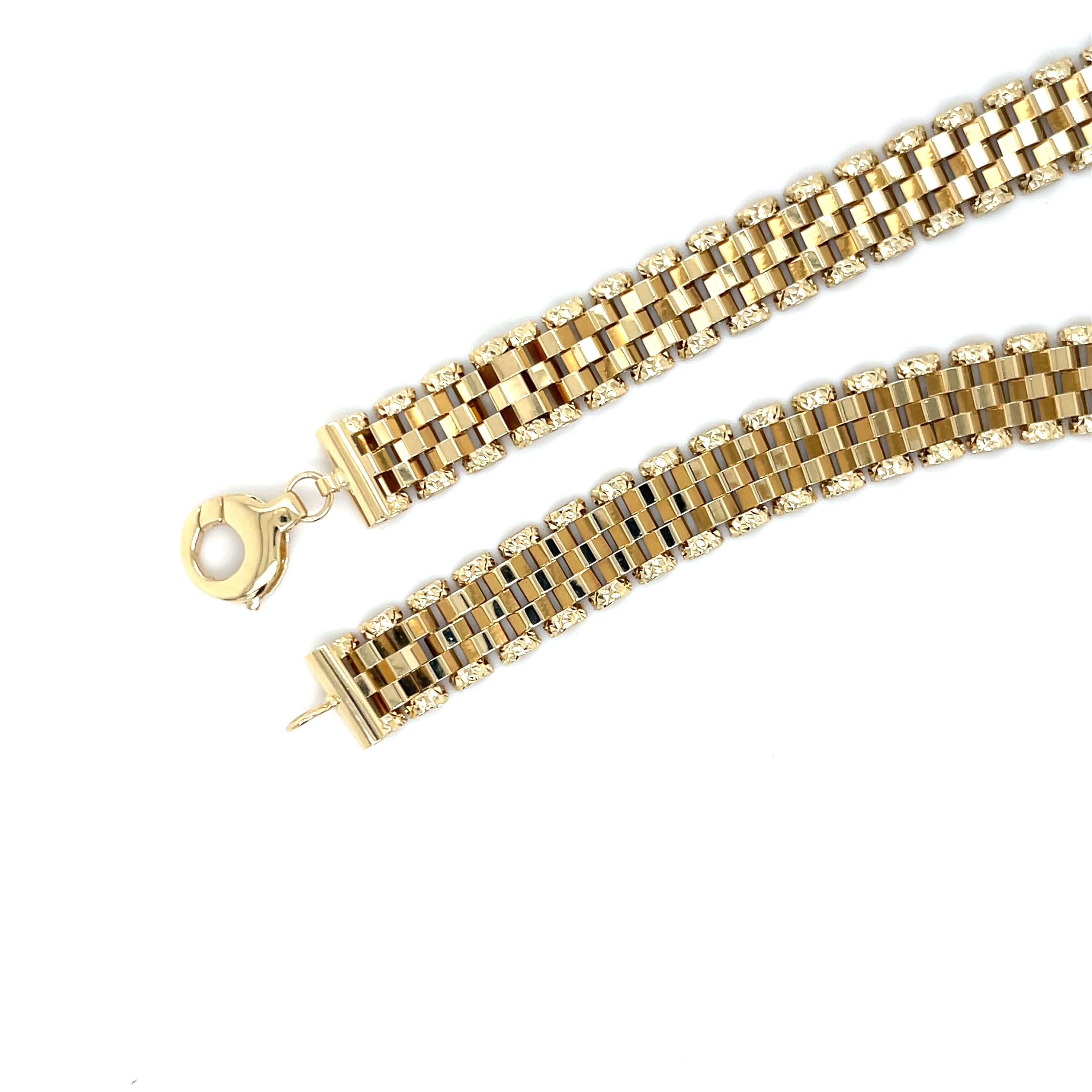 14K Gold Railroad Necklace
