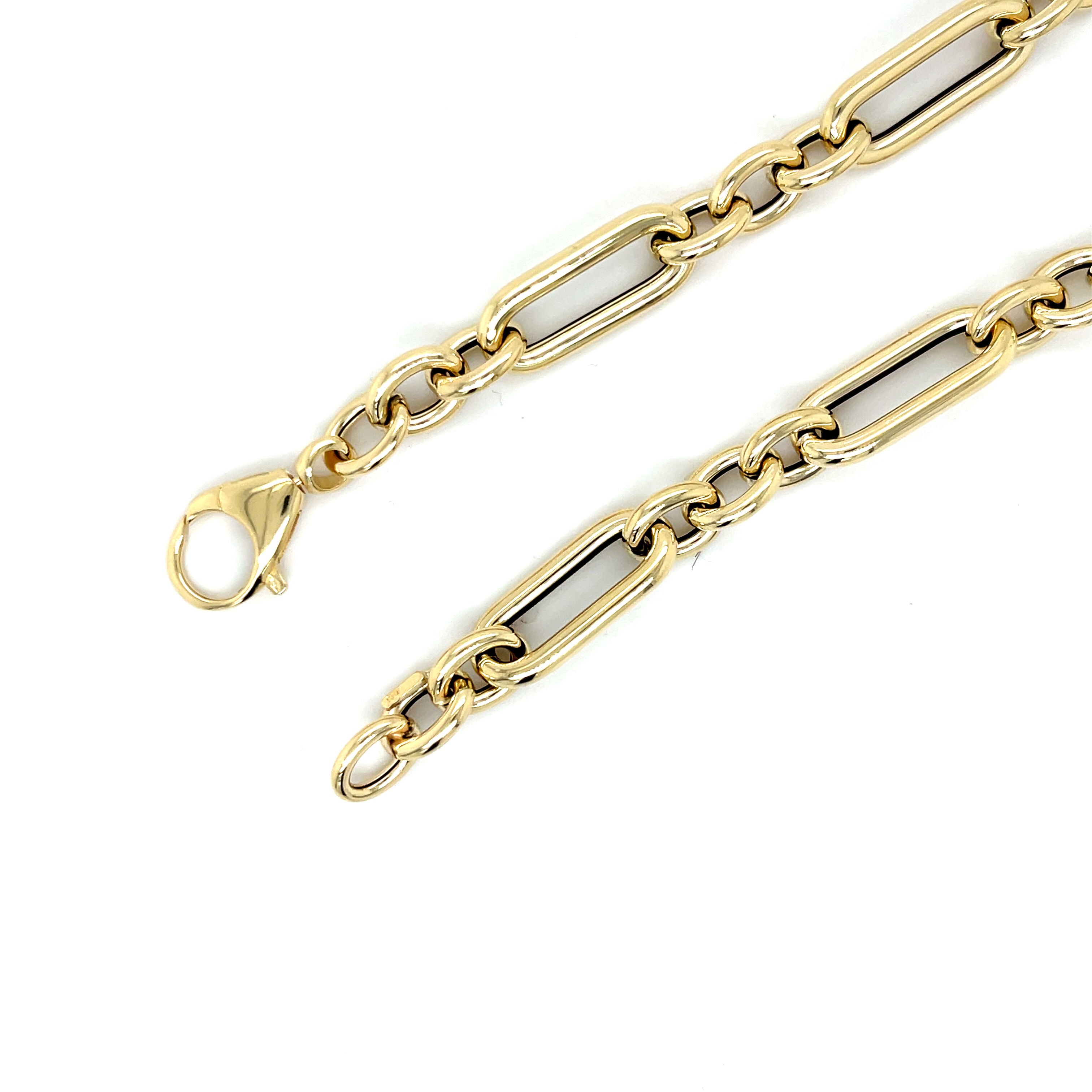 14K Solid Gold Drop Necklace Chunky T Bar Link Chain – Bold, Modern, Polished