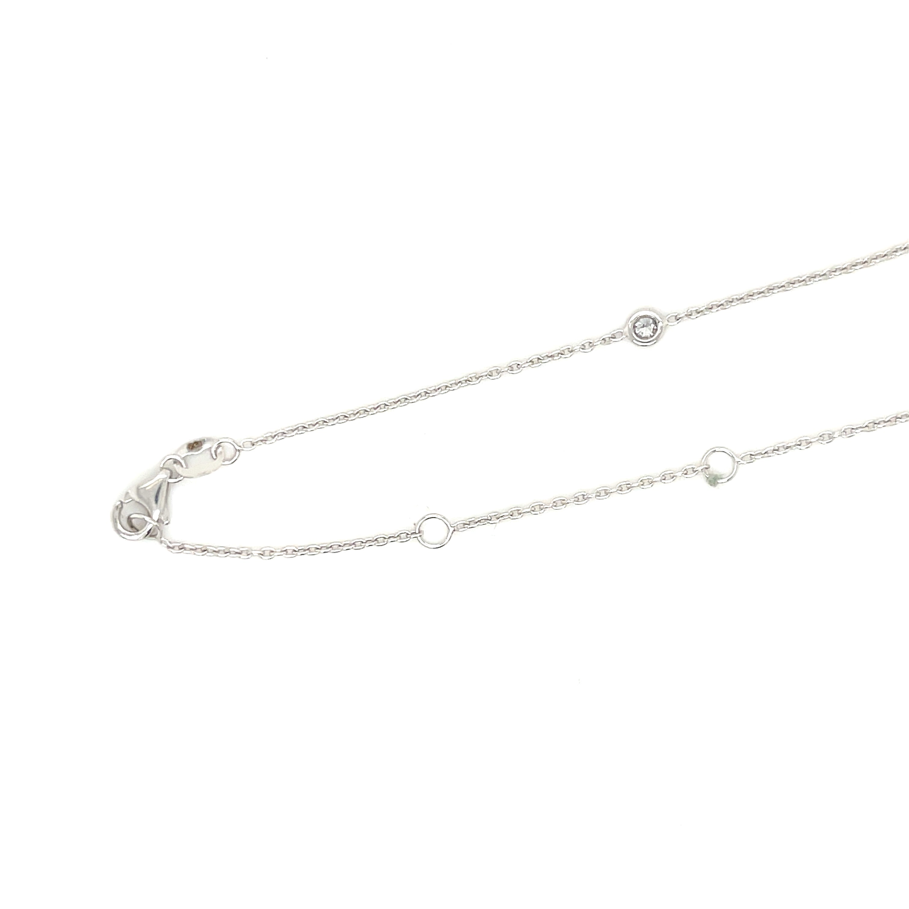 Diamond By The Yard Necklace In 14K White Gold