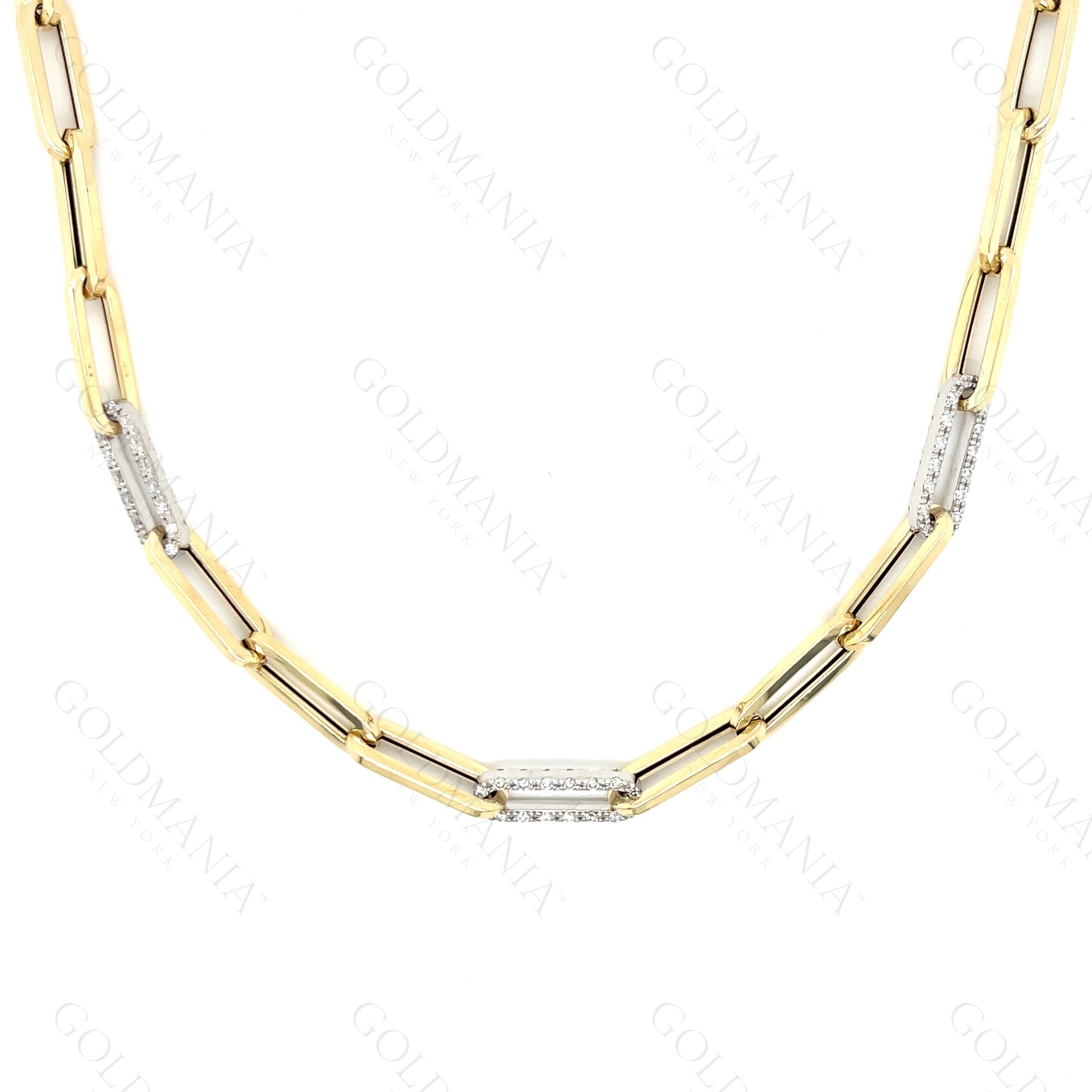1 Ct Diamond Paperclip Necklace In 14K Gold