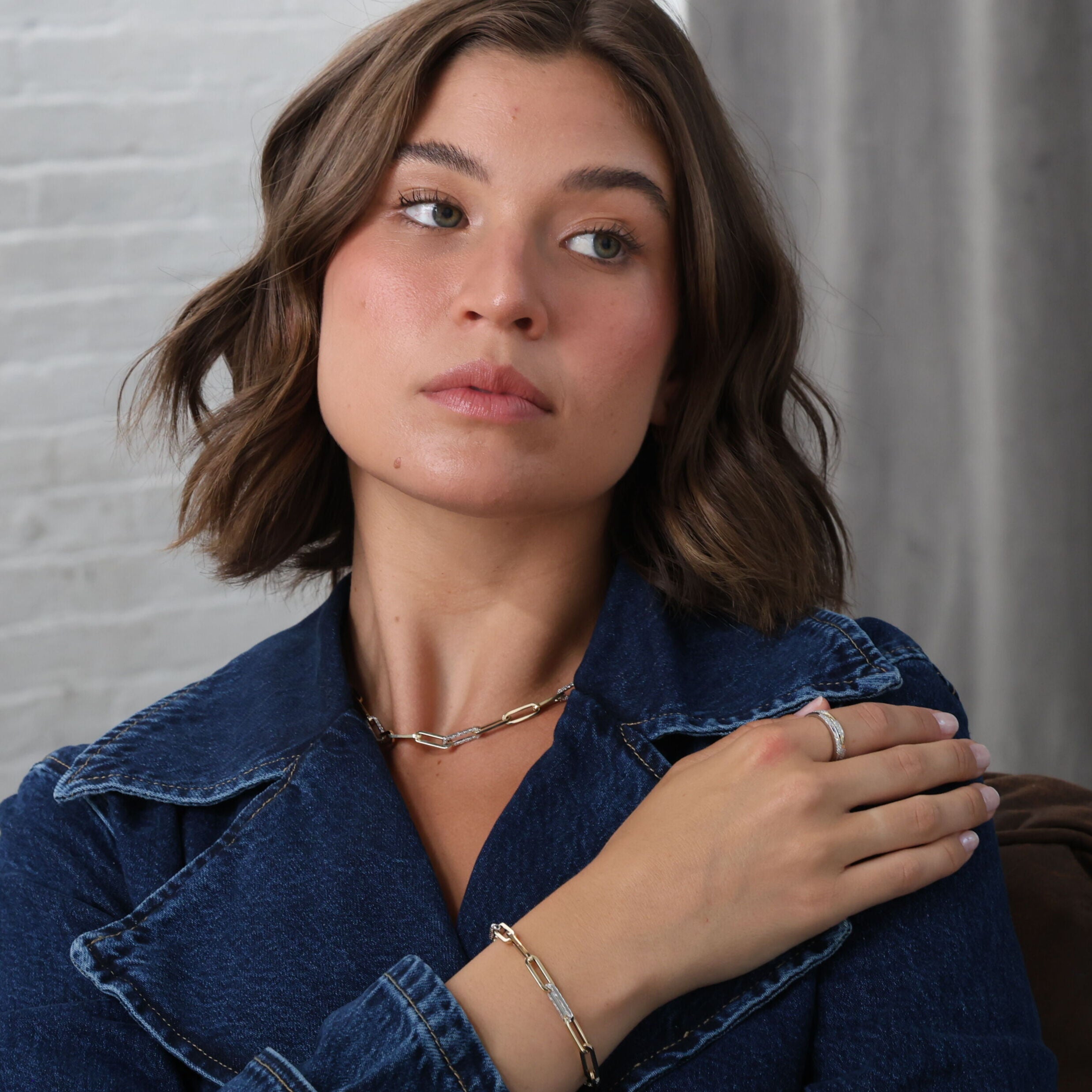 1 Ct Diamond Paperclip Necklace In 14K Gold