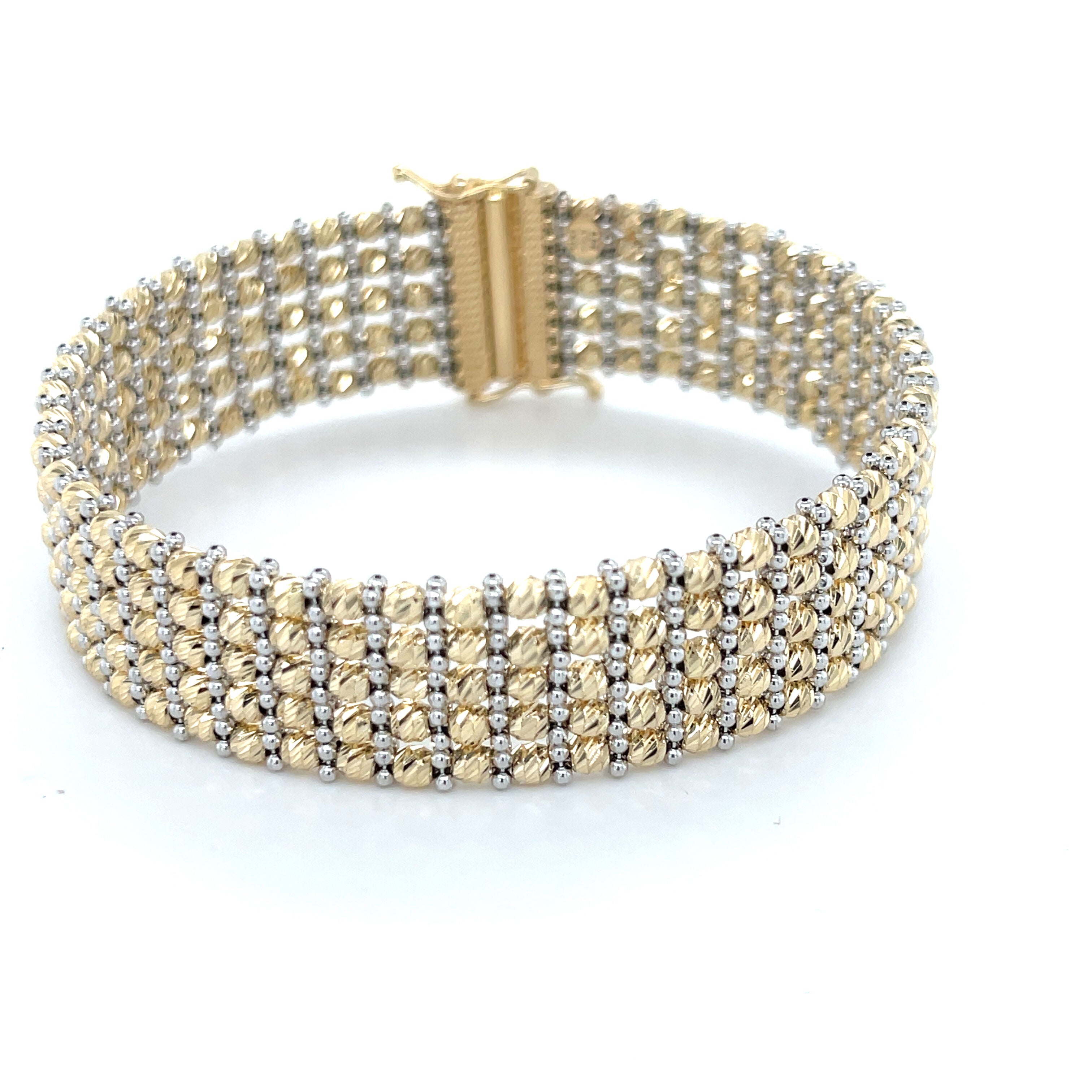 14K Two Tone Gold Multi Row Red Carpet Bracelet