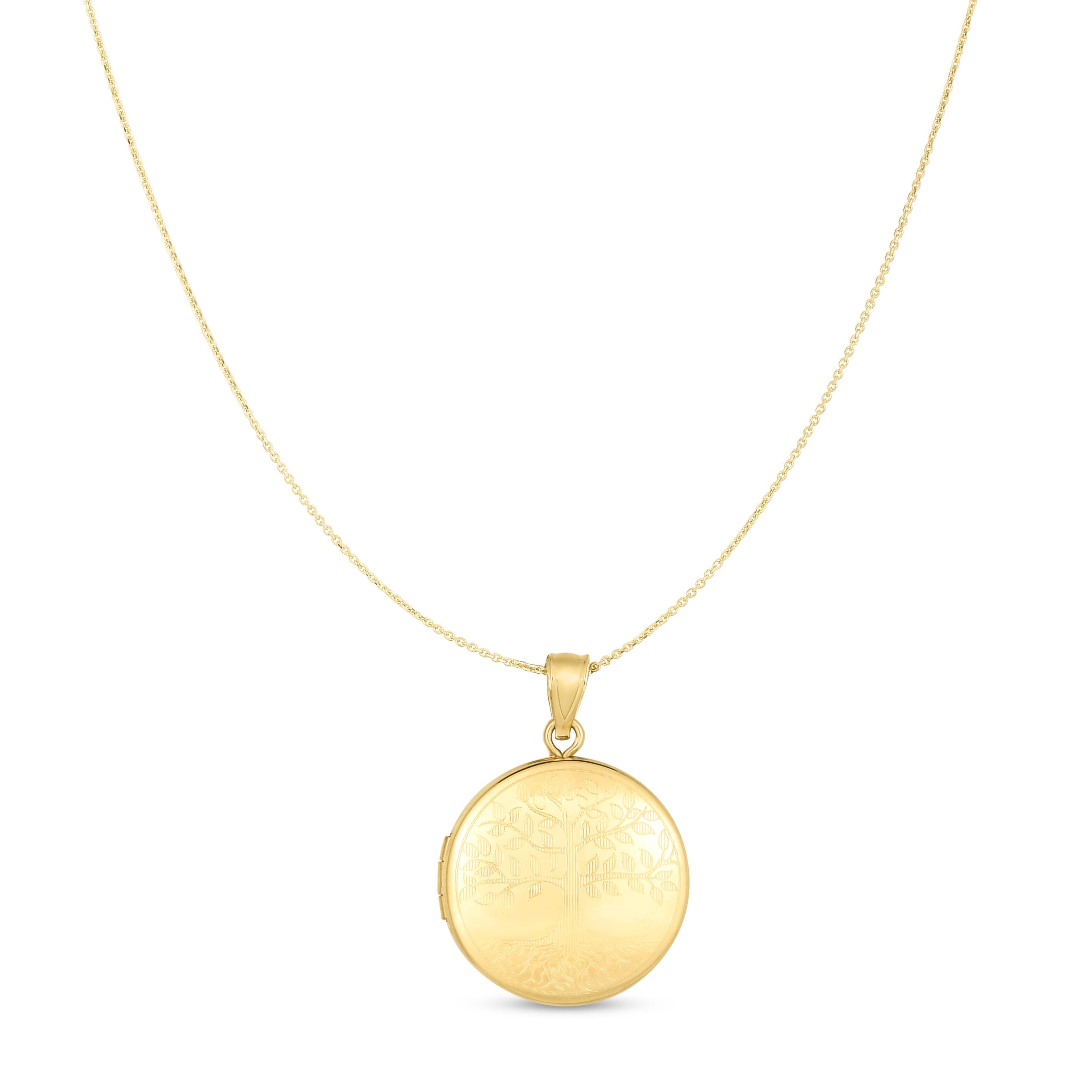 14K Gold Tree Of Life Locket Necklace