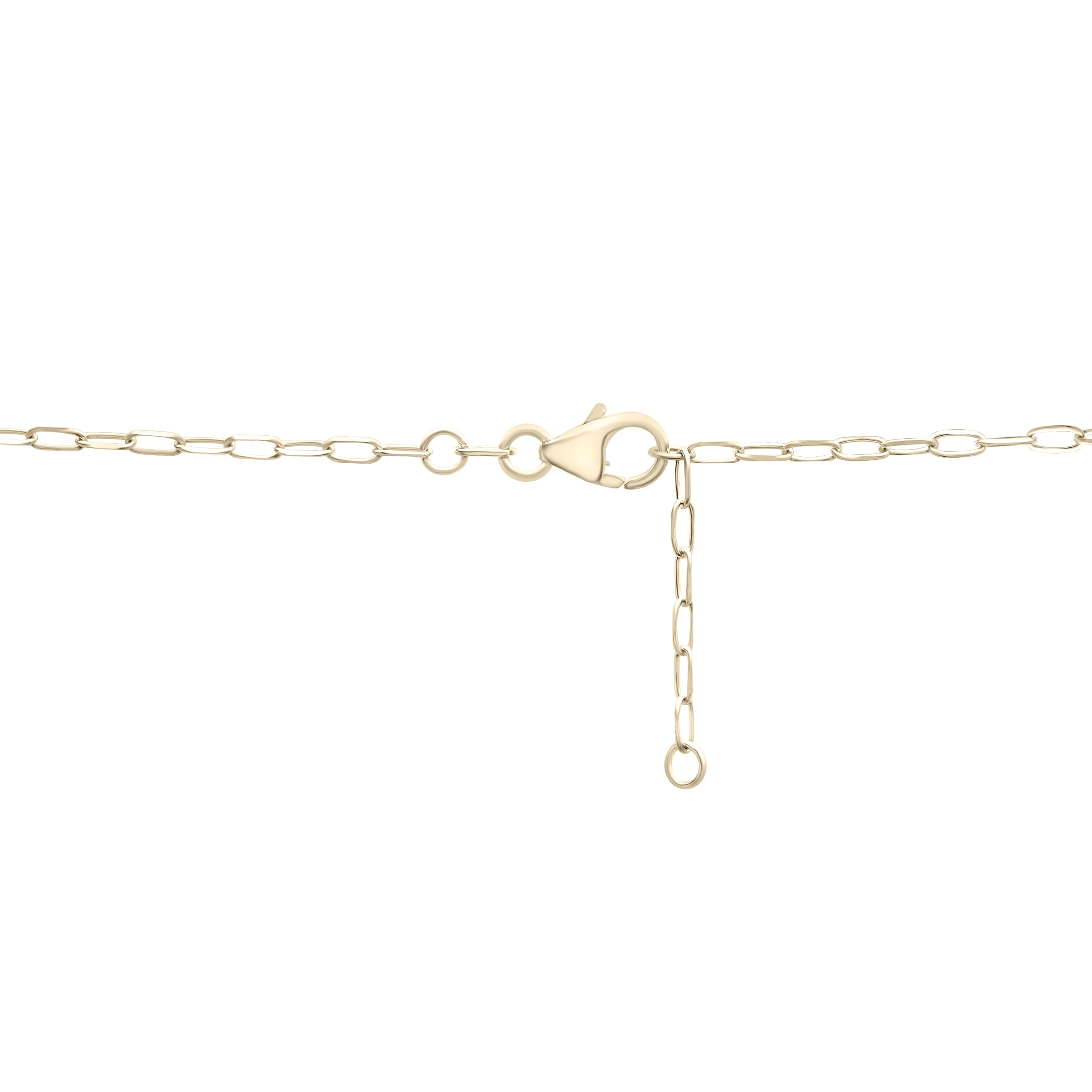Diamond Graduated Paperclip Link Necklace In 14K Gold