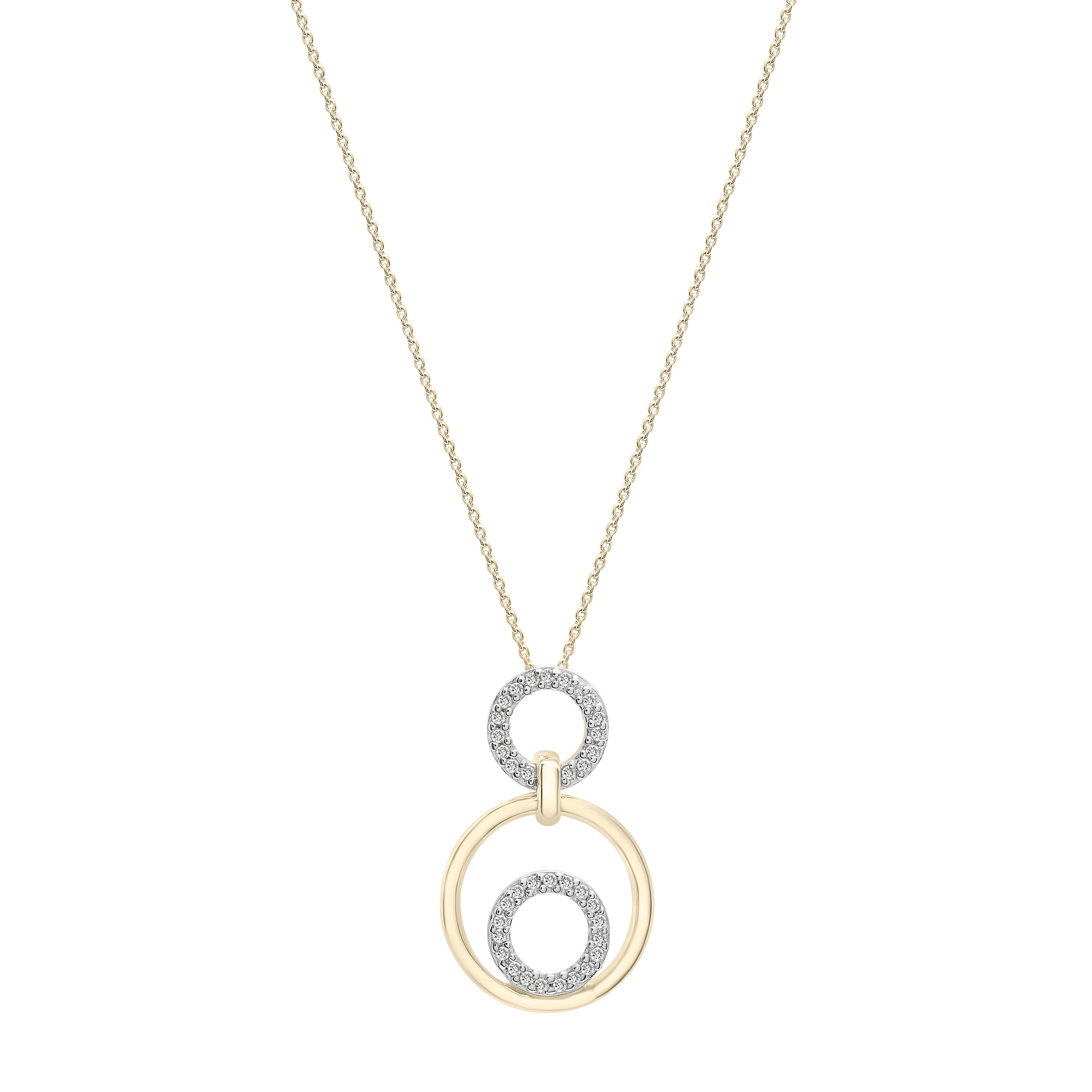 Diamond Trio Circle Earrings In 14K Gold