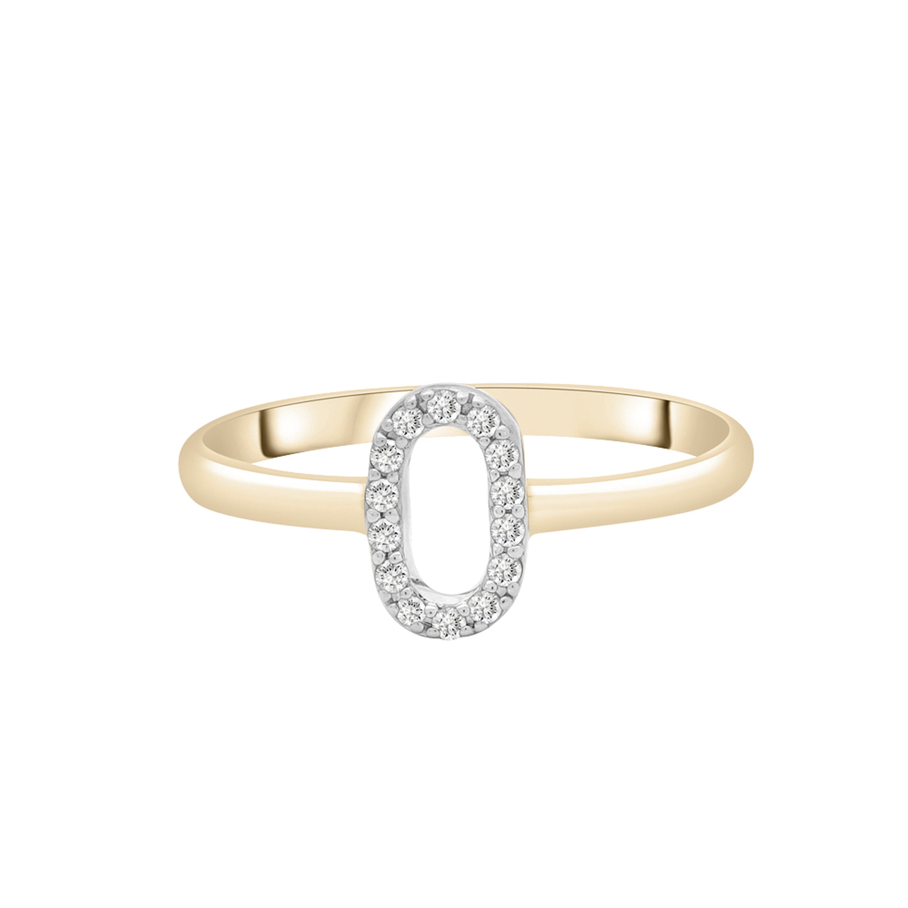 14K Gold Open Oval Diamond Ring