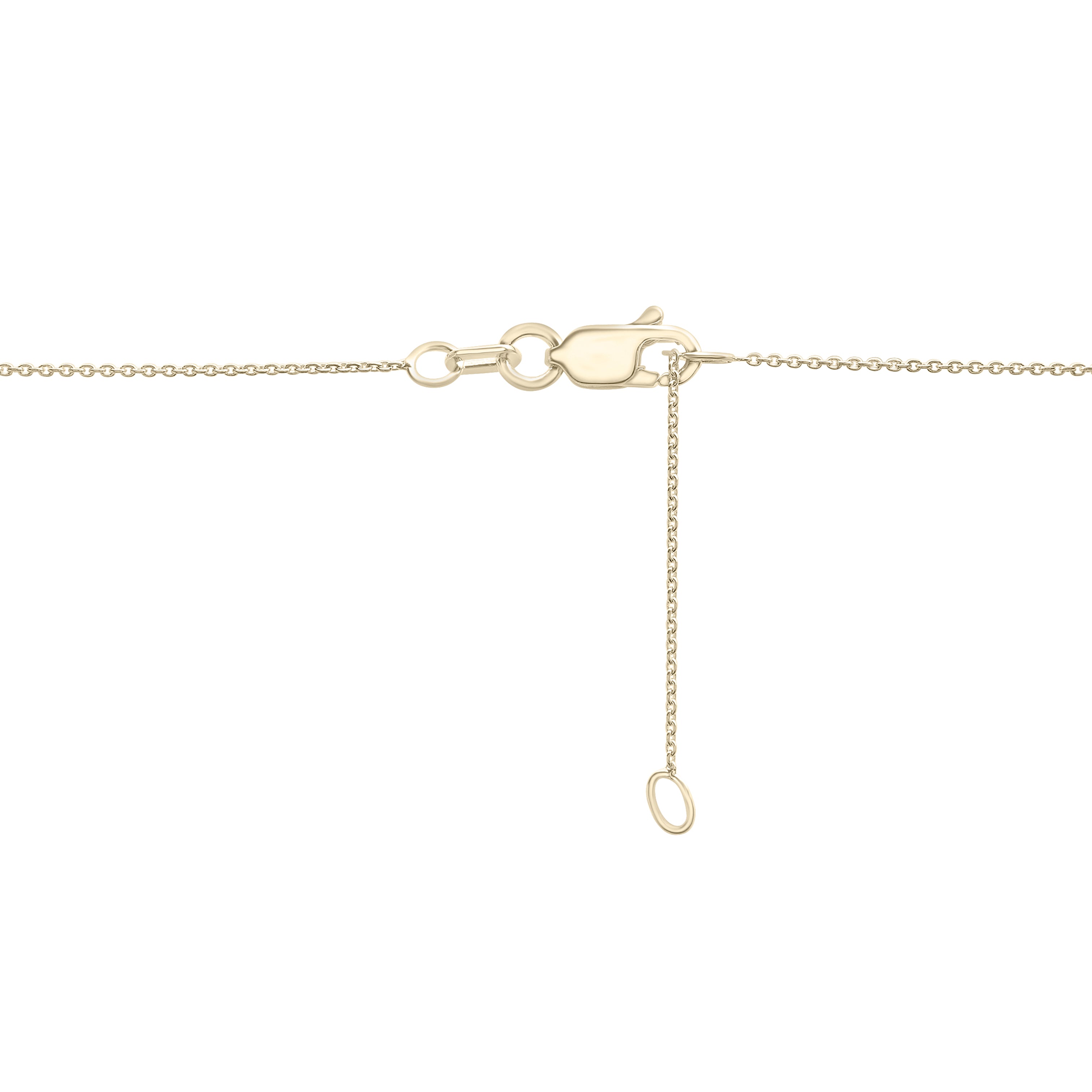 Diamond Mini Oval Pendant Necklace In 14K Gold