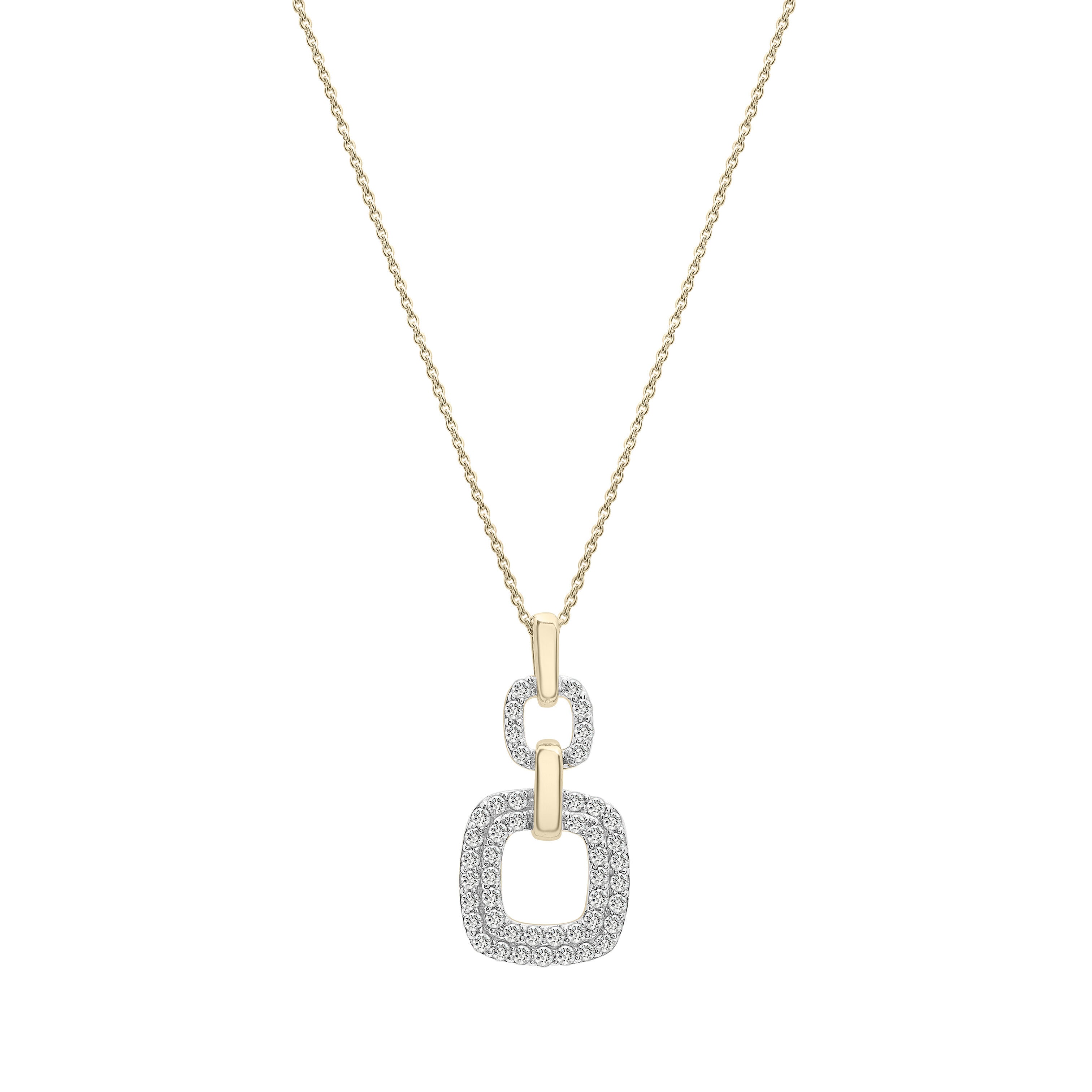 Diamond Duo Cushion Dangle Earrings In 14K Gold